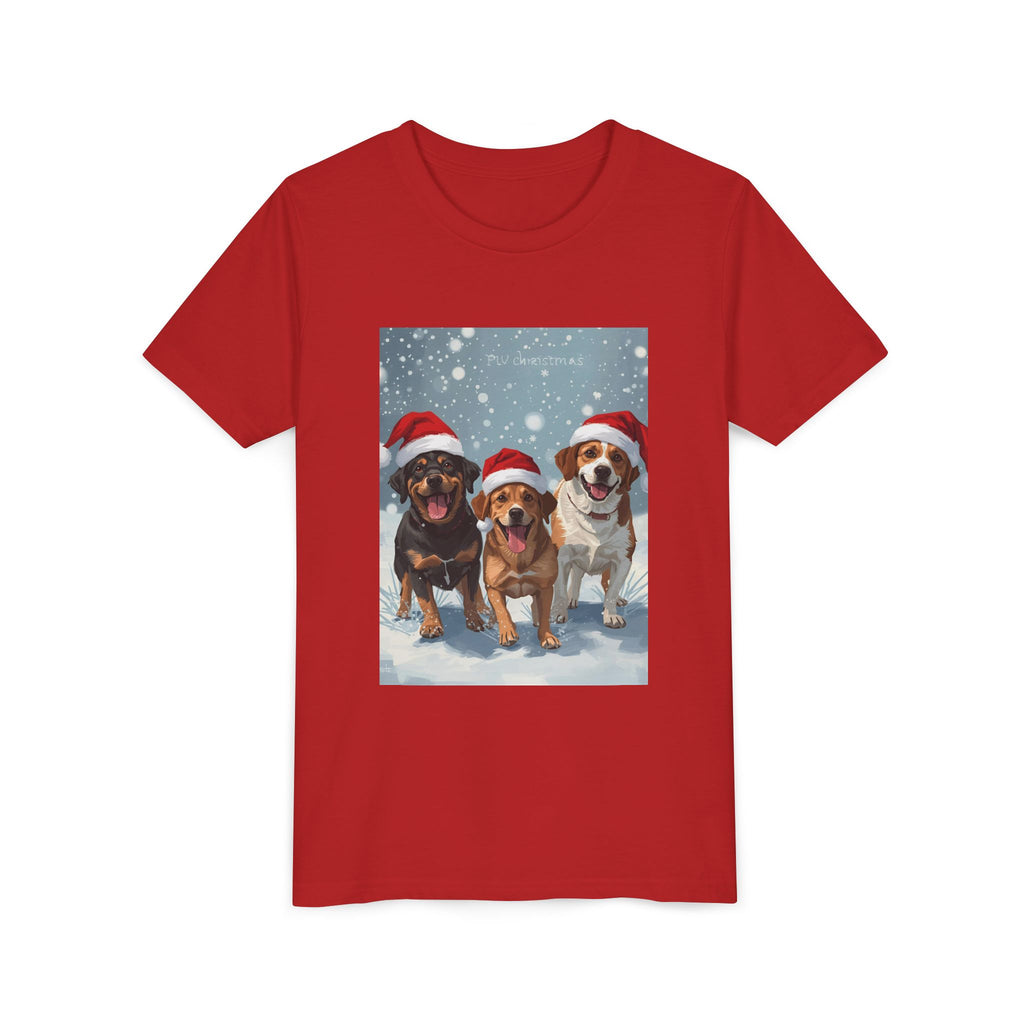 Cute Christmas Dogs Youth Short Sleeve Tee