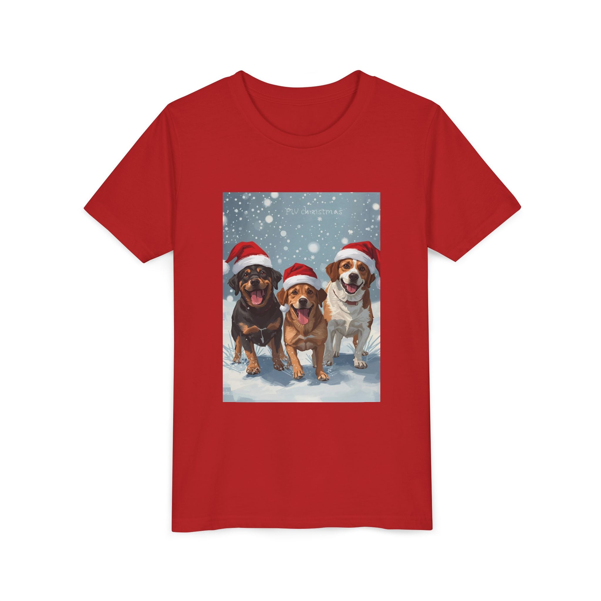 Cute Christmas Dogs Youth Short Sleeve Tee