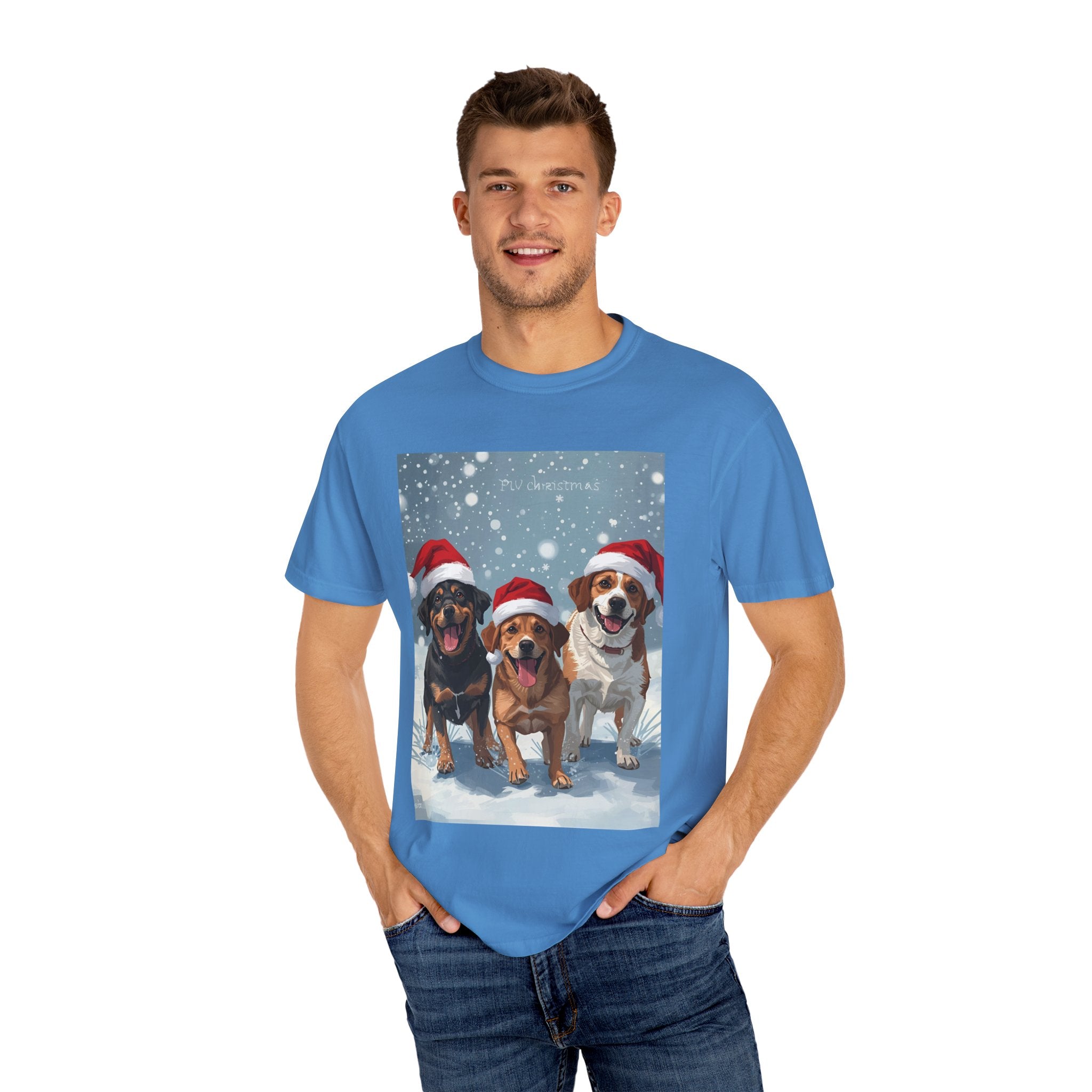 Christmas Dogs T-shirt, Holiday Pet Shirt, Gifts for Dog Lovers, Unisex Christmas Tee, Festive Dog Owner Apparel