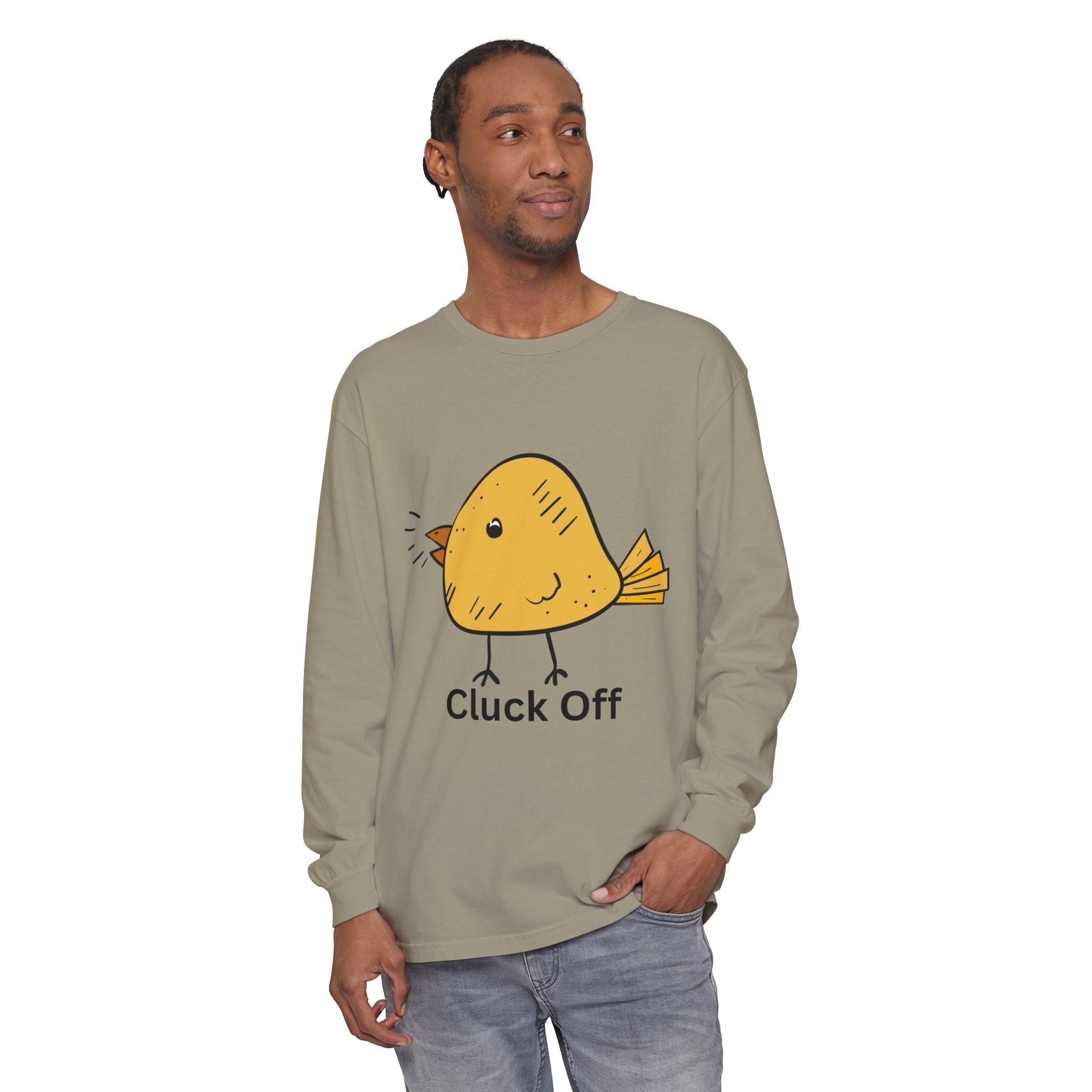 Cluck Off Unisex Garment-dyed Long Sleeve T-Shirt