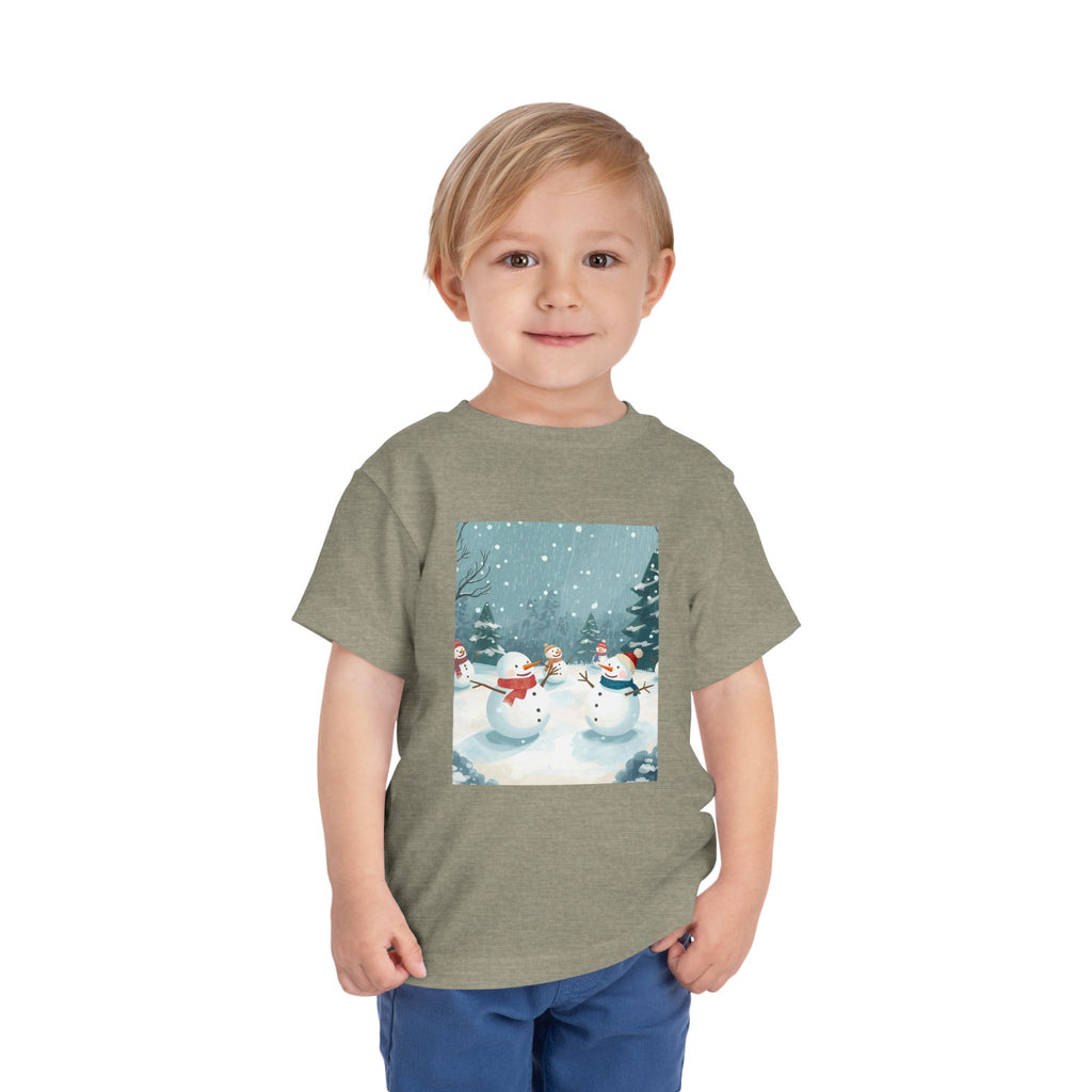 Festive Christmas Snowman Toddler Short Sleeve Tee