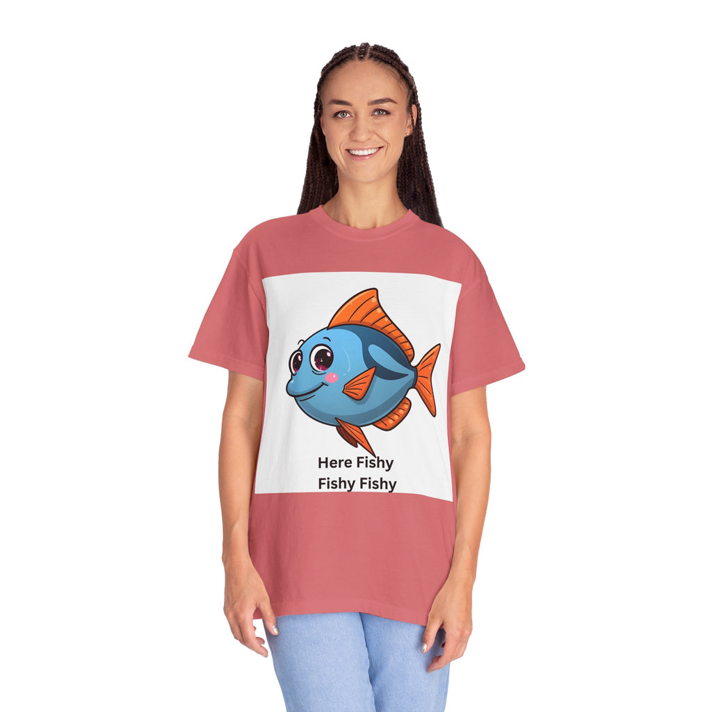 Here Fishy Fishy Fishy Unisex Garment-Dyed T-shirt