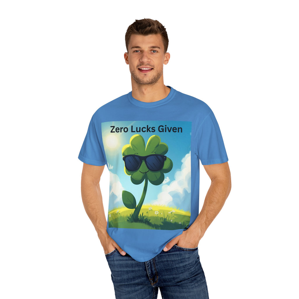 Zero Lucks Given T-Shirt, Fun Graphic Tee, Unisex Casual Shirt, St. Patrick's Day Gift, Lucky Charm Apparel, Summer Outfit