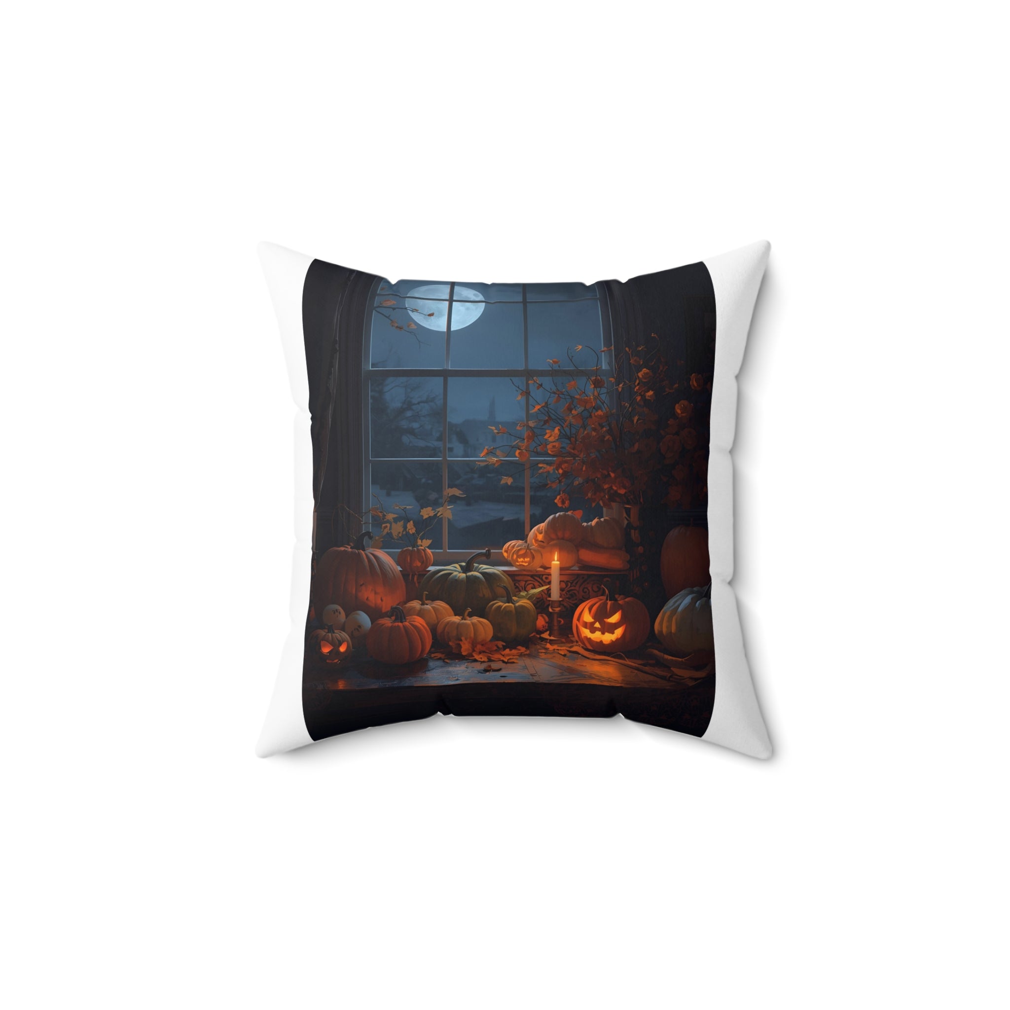 Cozy Fall Pillow | Spooky Autumn Decor, Halloween Cushion, Pumpkin Throw Pillow, Fall Home Accent, Harvest Decoration
