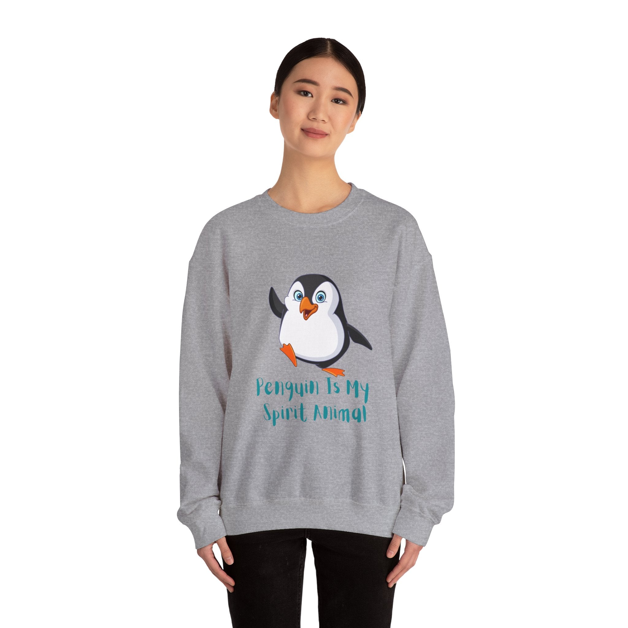 Penguin Spirit Animal Crewneck Sweatshirt - Cozy Gift for Animal Lovers, Winter Layer, Cute Sweatshirt, Funny Gift, Casual Wear