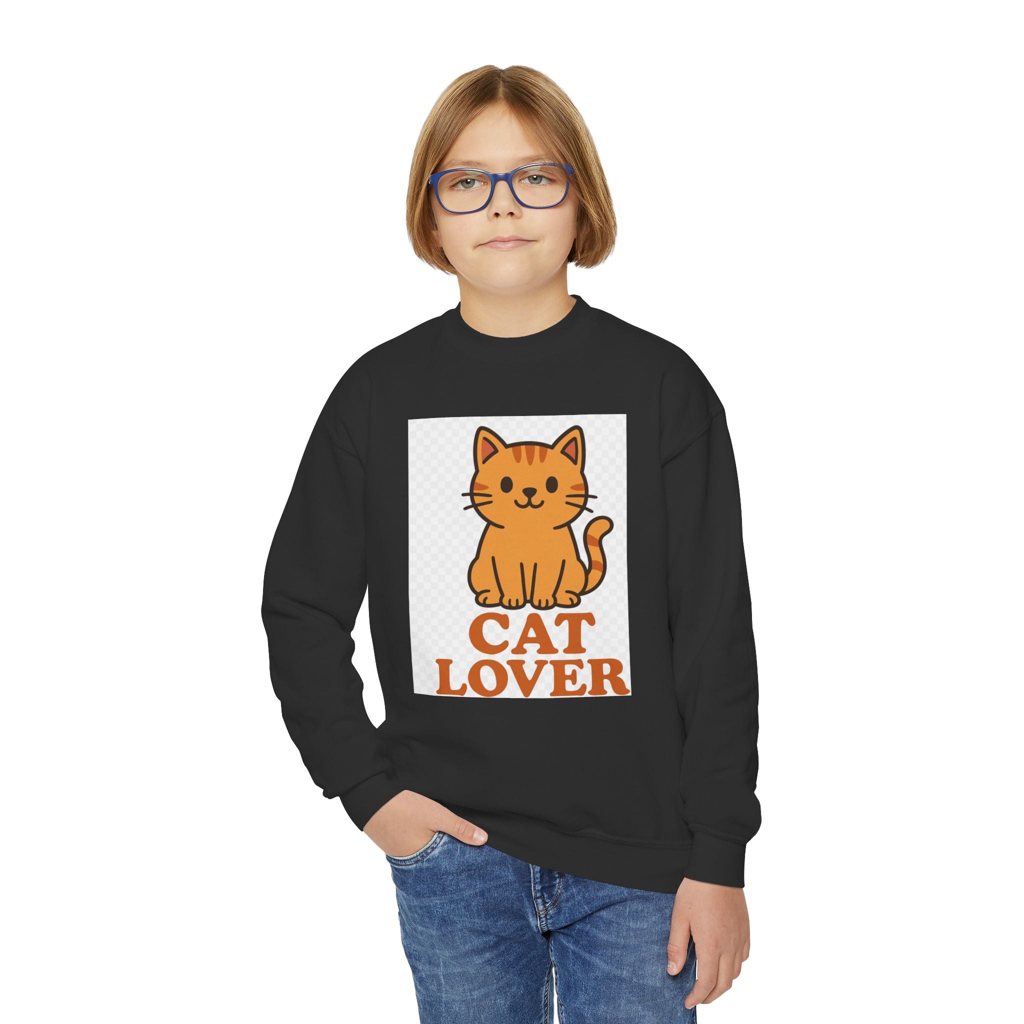 Cat Lover Youth Crewneck Sweatshirt