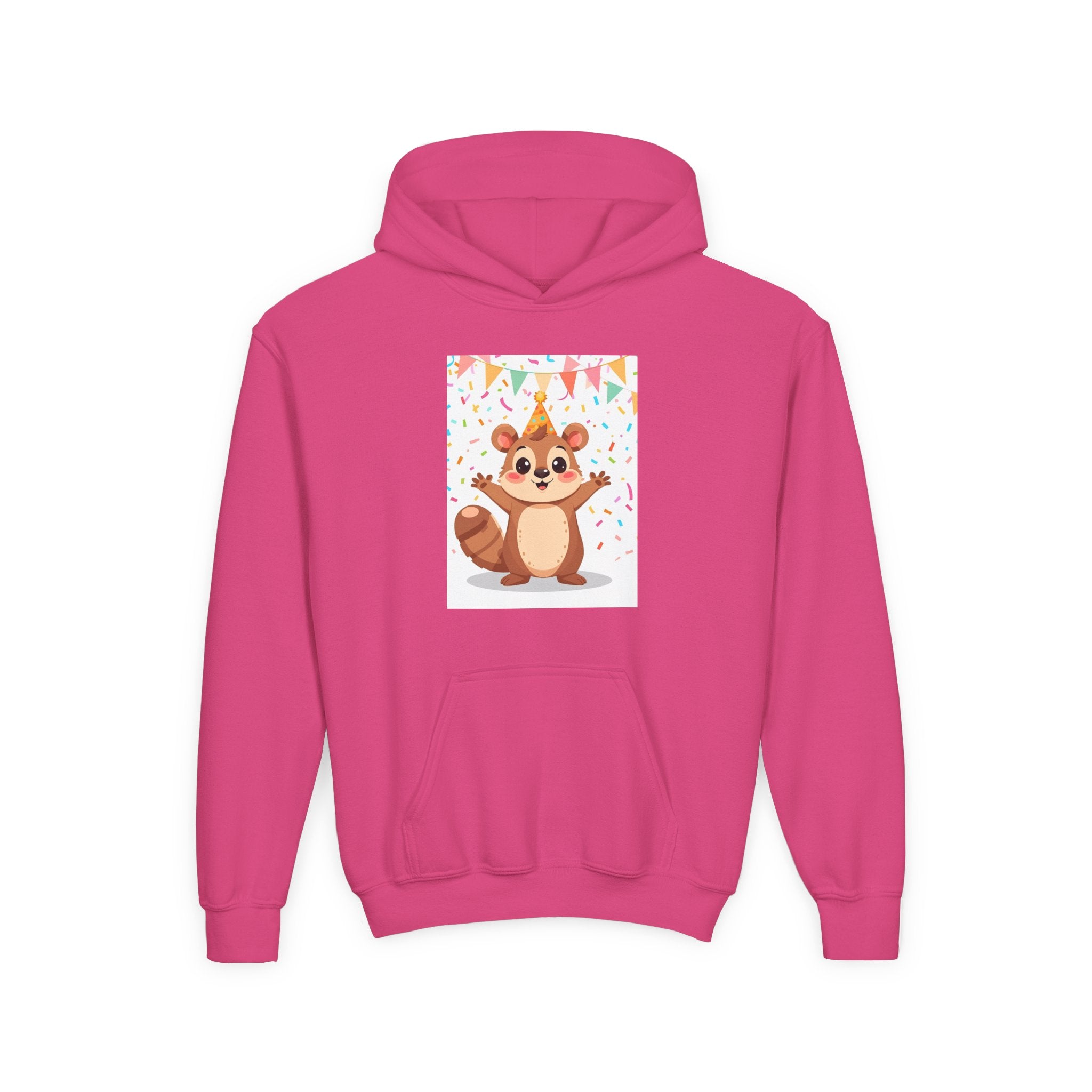 Party Animal With Squirl Youth Heavy Blend Hooded Sweatshirt