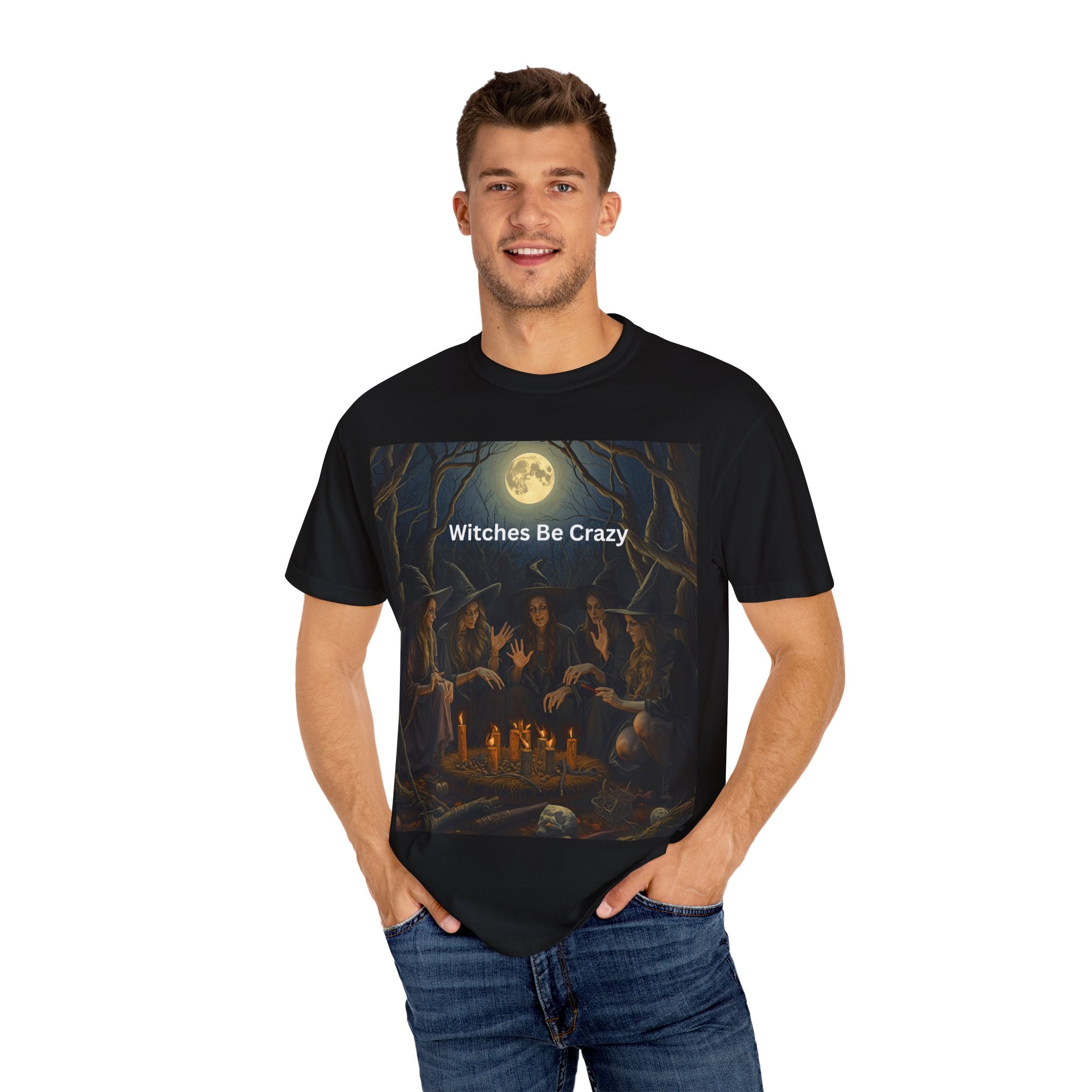 Spooky Halloween Witches Be Crazy T-Shirt, Unisex Witch T-shirt, Spooky Halloween Tee, Casual Graphic Shirt, Perfect for Witches, Gift for Witch Friends