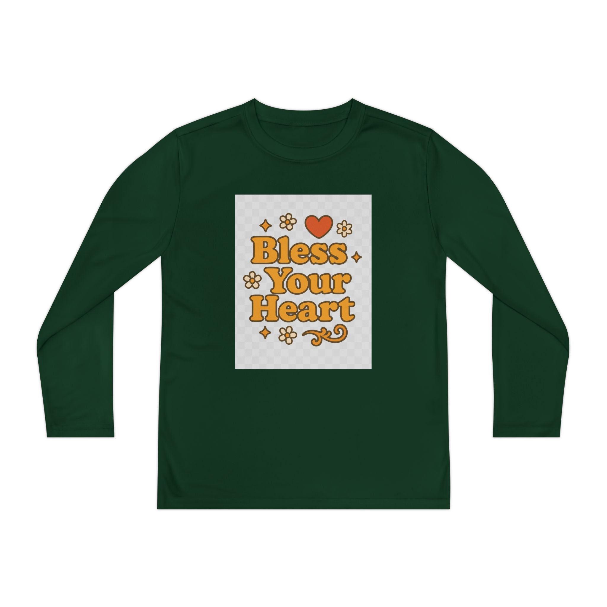 Bless Your Heart Youth Long Sleeve Competitor Tee