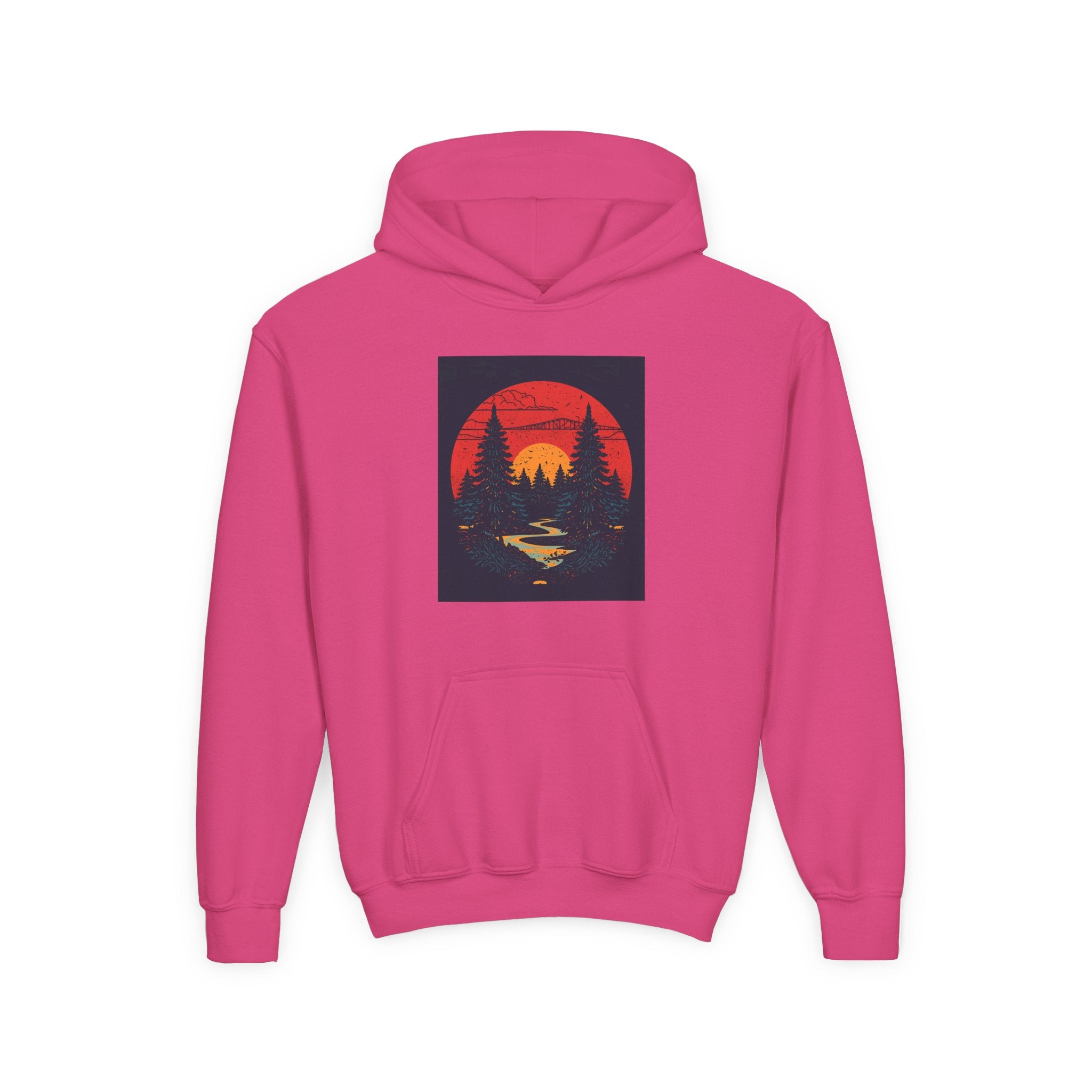 Nature Inspired Forest Youth Heavy Blend Hooded Sweatshirt