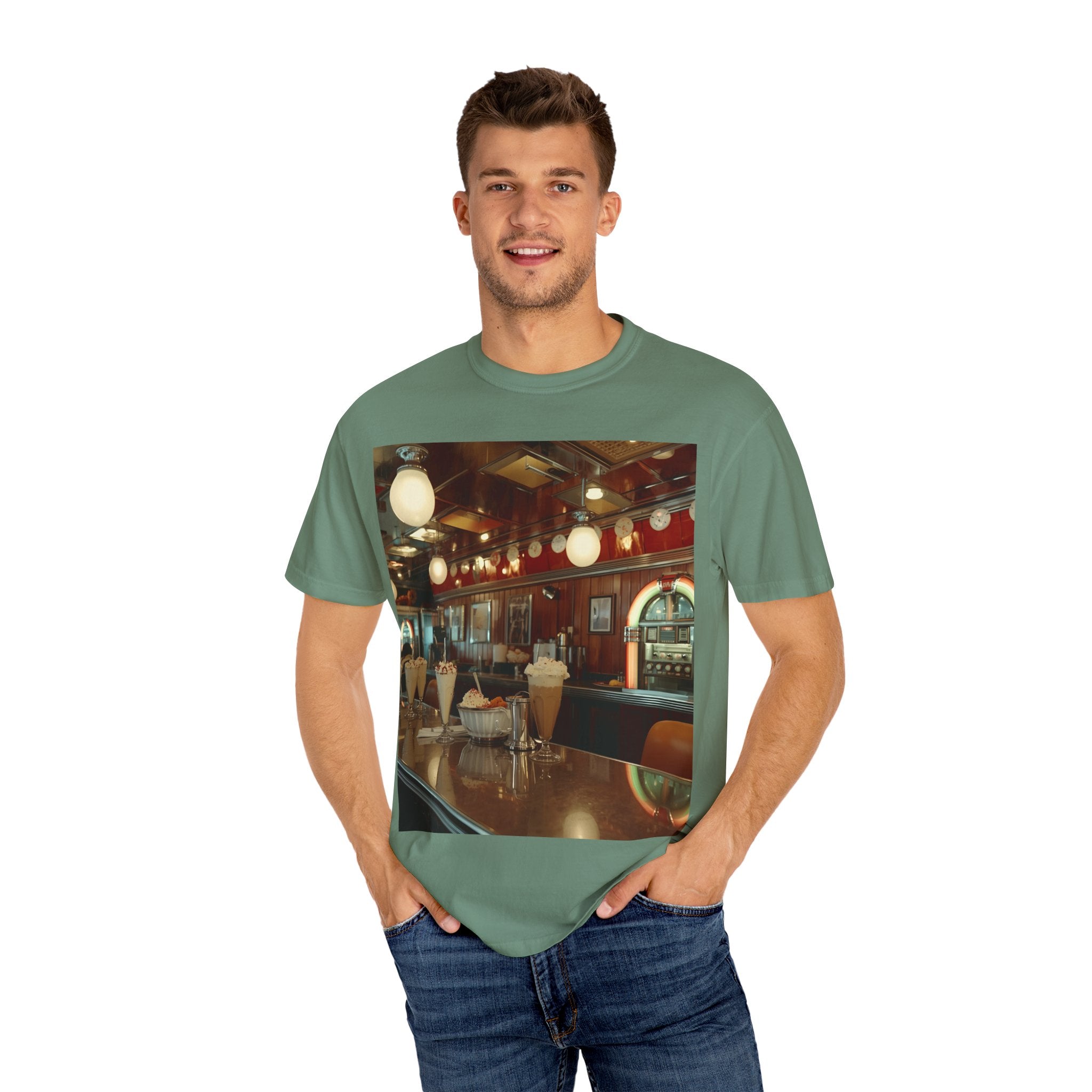 Cozy Vintage Café Vibe Unisex T-shirt, Casual Tee, Retro Style, Gift for Coffee Lovers, Summer Fashion, Everyday Wear