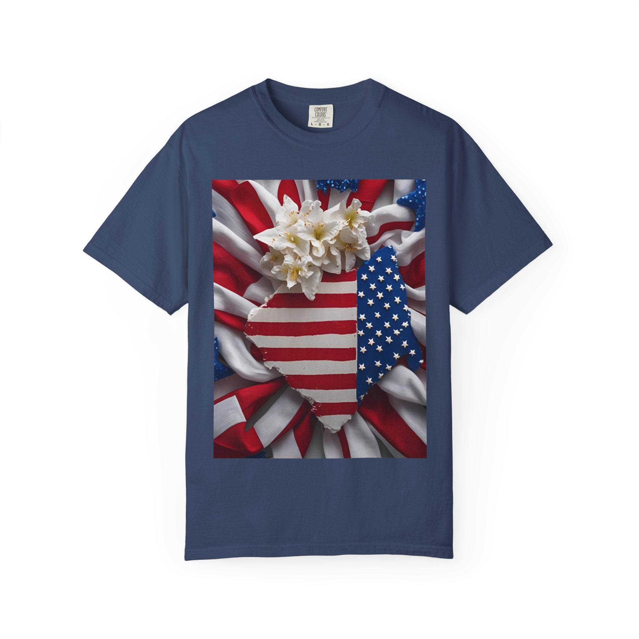 Patriotic Heart T-shirt for Festive Celebrations, 4th of July Apparel, Unisex Graphic Tee, American Pride Shirt, Independence Day Gift