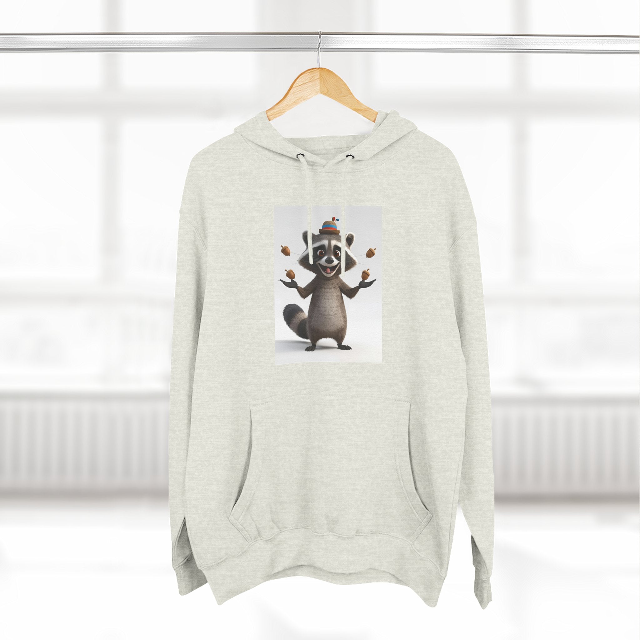 Raccoon Three-Panel Fleece Hoodie