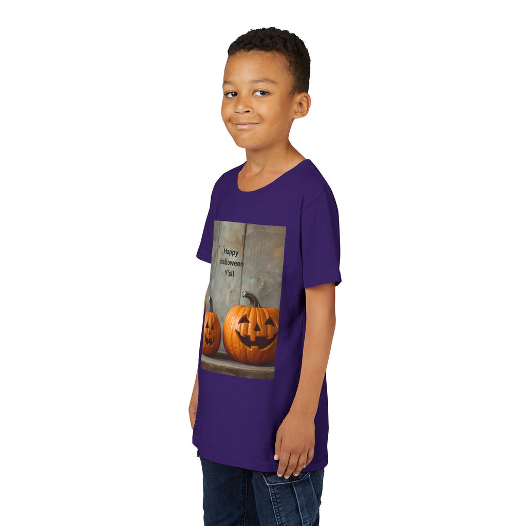 Halloween Pumpkin Youth Tee, Spooky Kids Shirt, Pumpkin Graphic Tee, Fall Celebration Gift, Trick or Treat Outfit