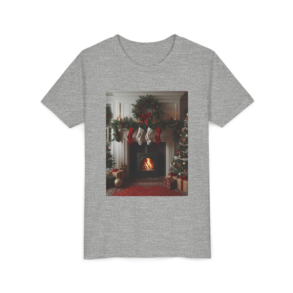 Cozy Christmas Youth Tee, Holiday Gift for Kids, Festive Short Sleeve Shirt, Winter Wear, Family Photos, Christmas Apparel