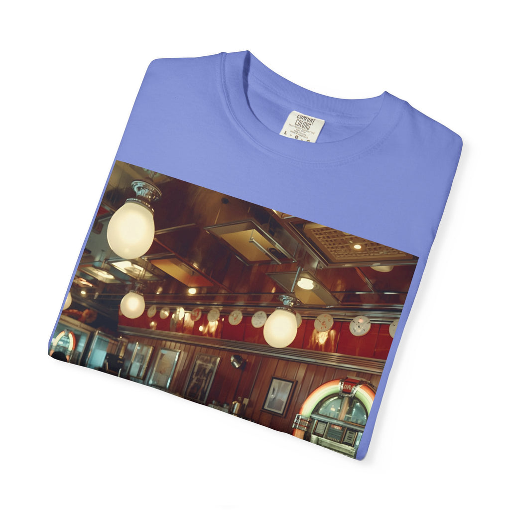 Cozy Cafe Vibe T-Shirt | Unisex Garment-Dyed Tee for Casual Outings, Vintage Style, Ice Cream Lovers, Retro Aesthetic, Everyday Wear