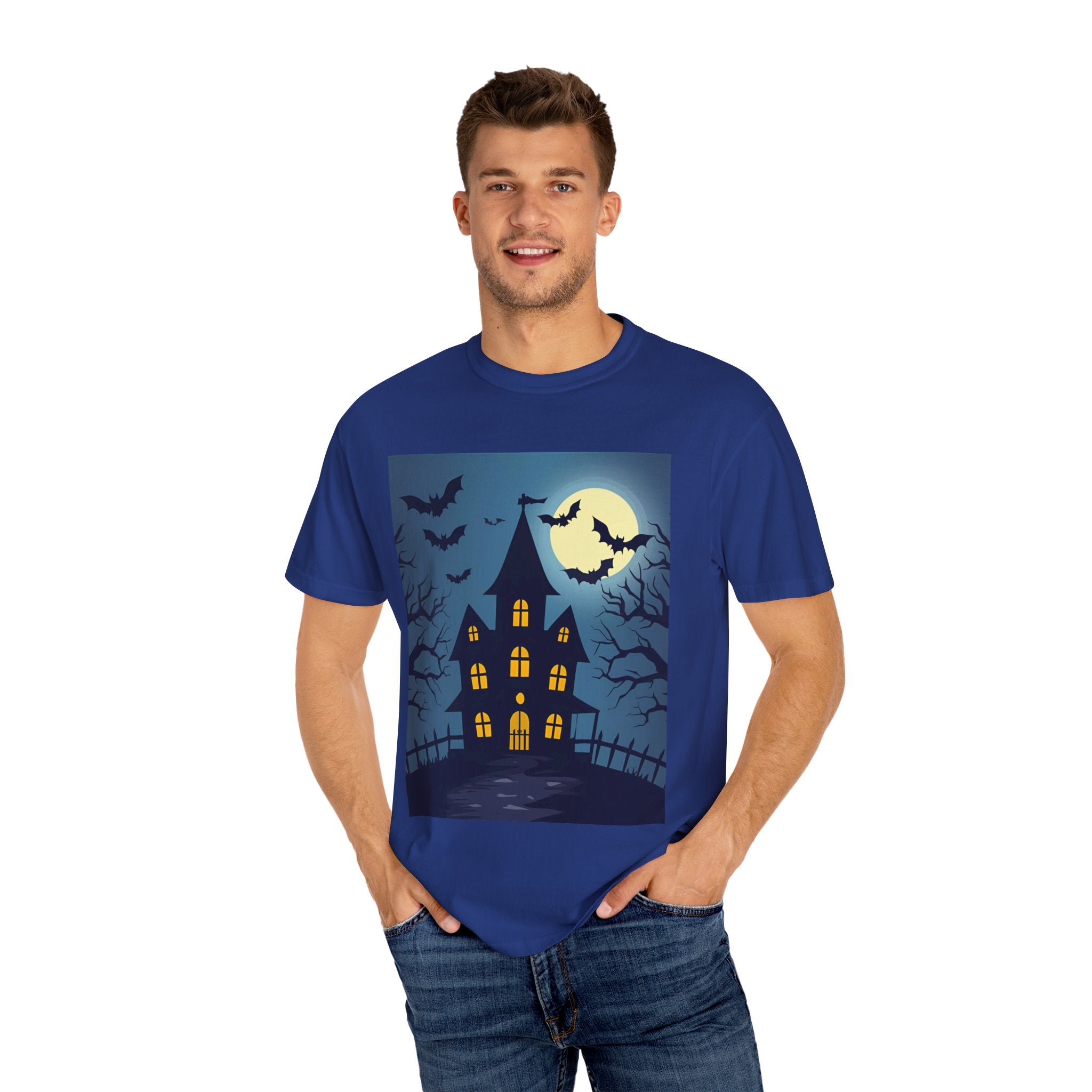Haunted House Graphic T-Shirt | Halloween Tee, Unisex Shirt, Spooky Top, Fall Apparel, Gift for Halloween Lovers