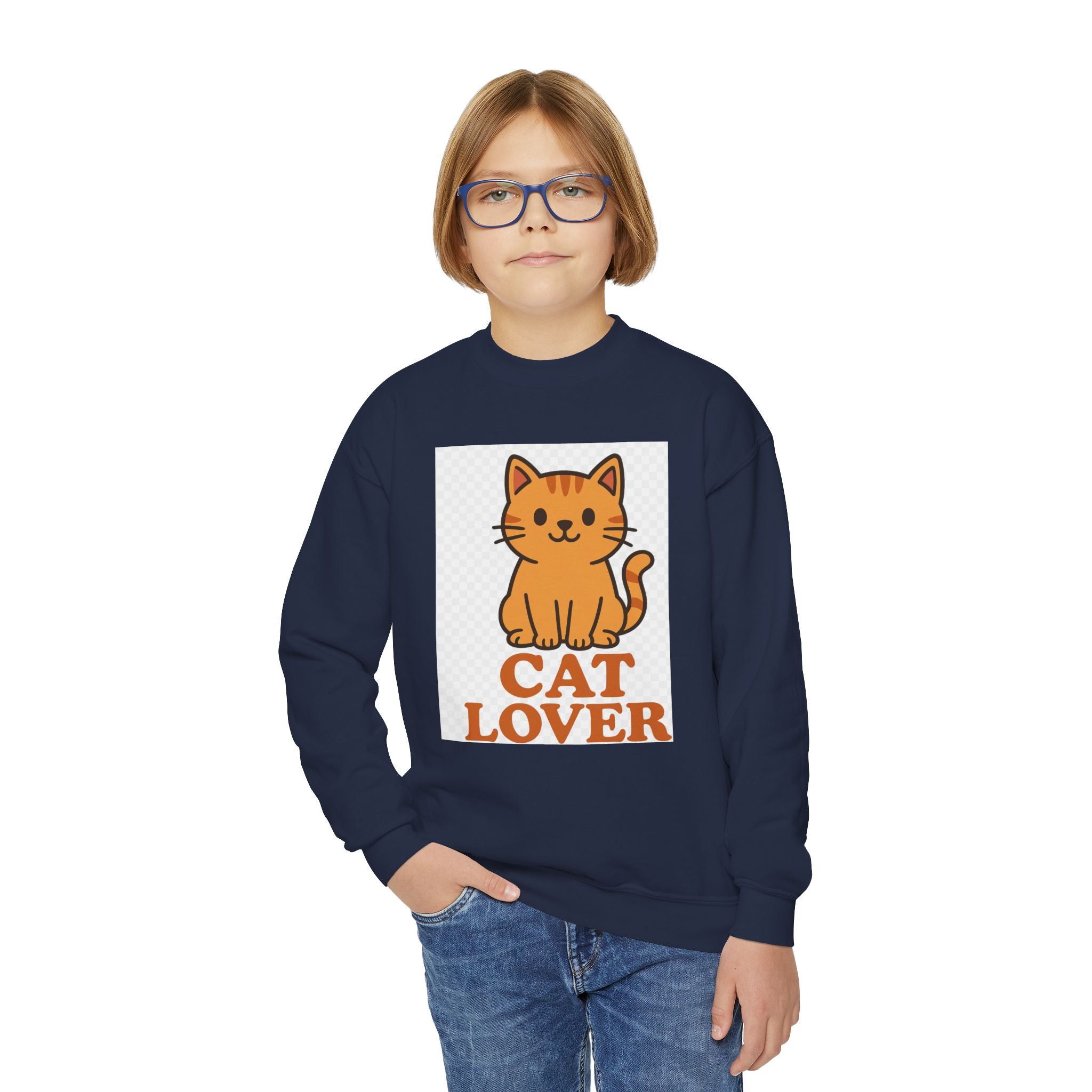 Cat Lover Youth Crewneck Sweatshirt