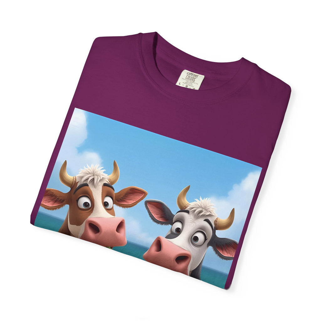 Beachy Cow Unisex Garment-Dyed T-shirt