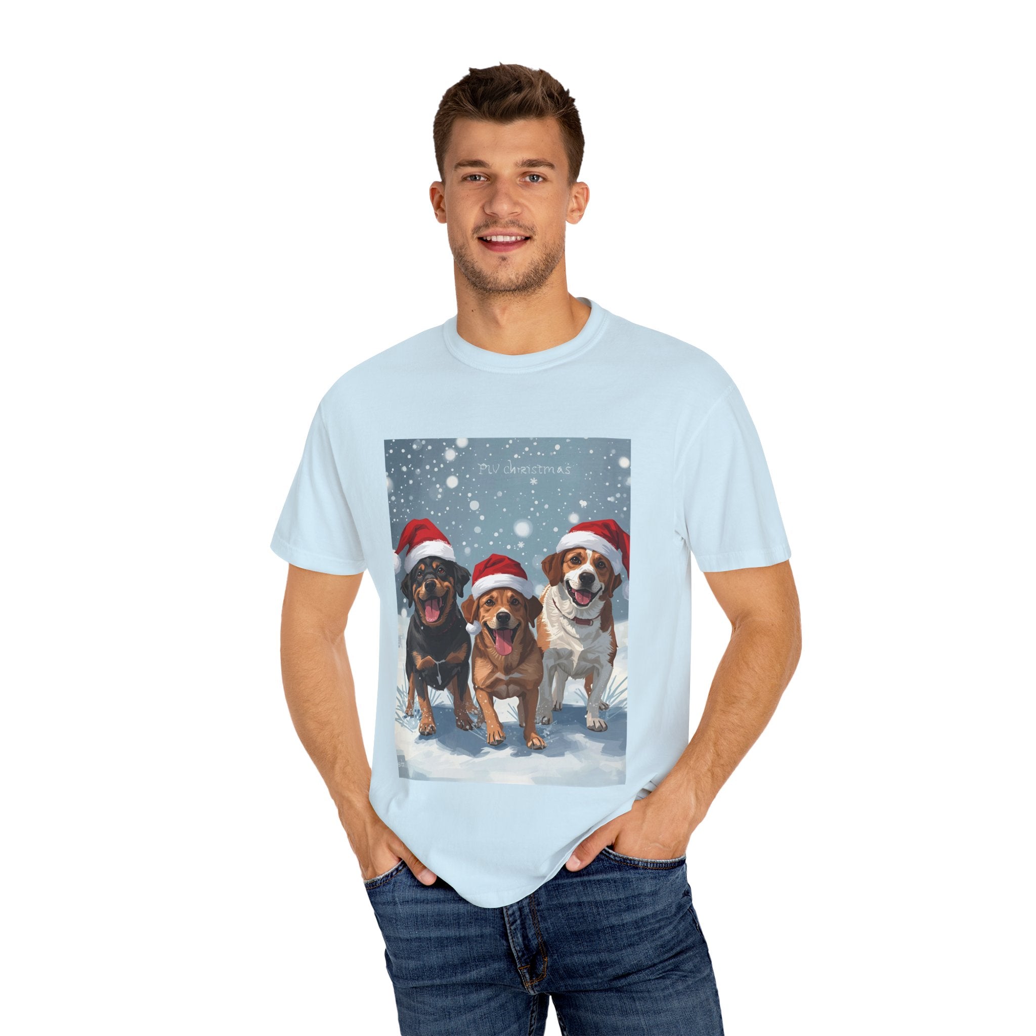 Cute Festive Christmas Dog Lover T-Shirt, Cute Holiday Shirt, Unisex Christmas Apparel, Gift for Pet Owners, Winter Celebration Tee