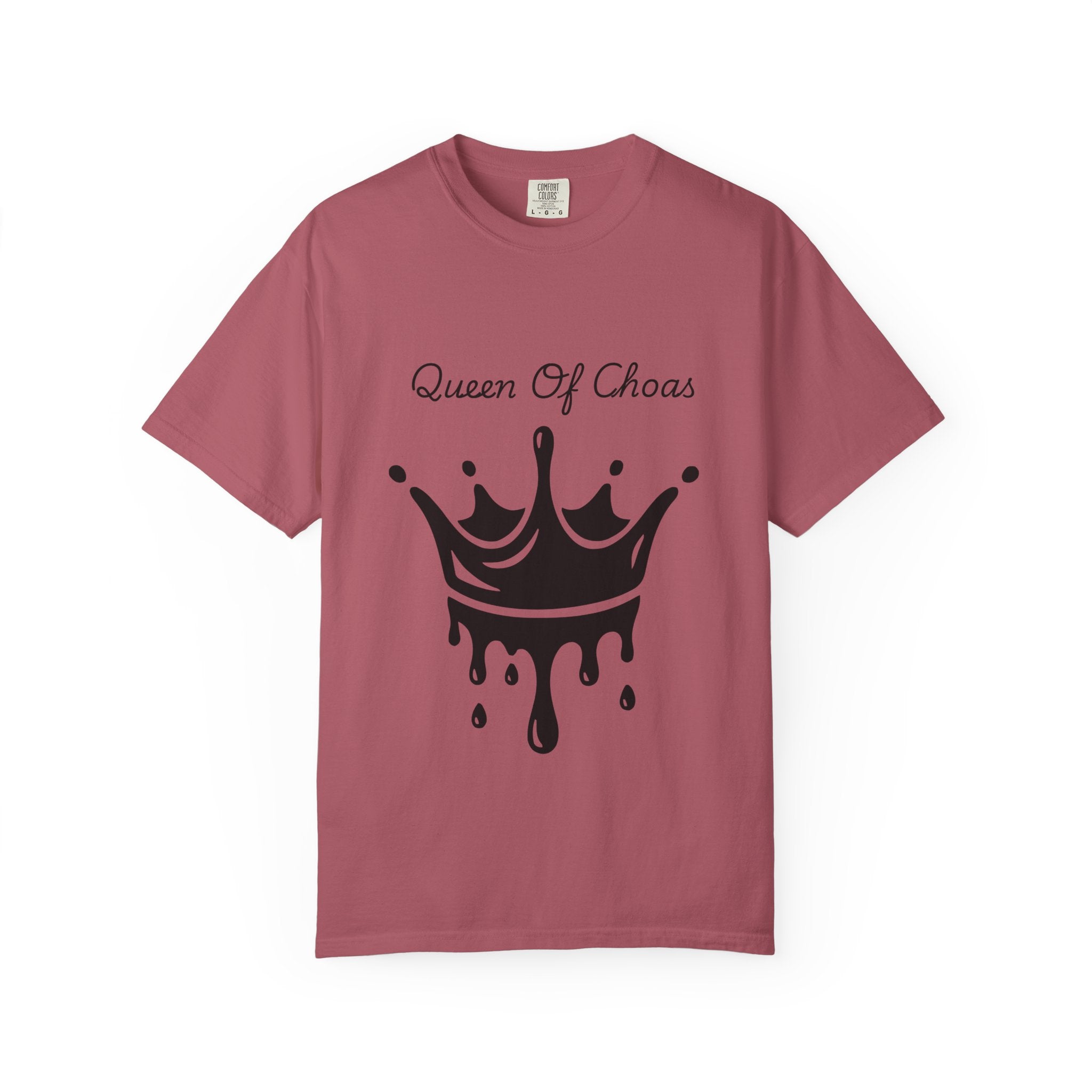 Queen of Chaos T-Shirt, Unisex Garment-Dyed Tee, Fun Casual Wear, Unique Gift Idea, Perfect for Celebrations