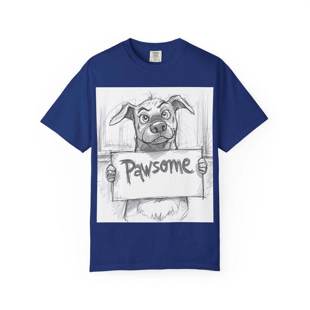 Pawsome Dog Lover T-shirt - Unisex Garment-Dyed Tee, Pet Owner Gift, Animal Lover Apparel, Funny Dog Shirt, Casual Wear