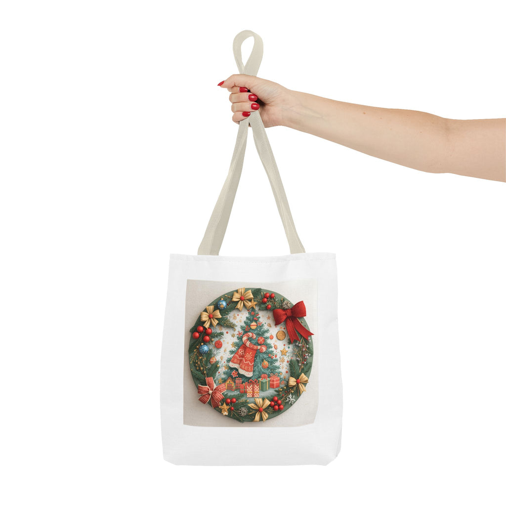 Christmas Tote Bag, Festive Holiday Bag, AOP Design, Gift Bag for Her, Reusable Shopping Tote