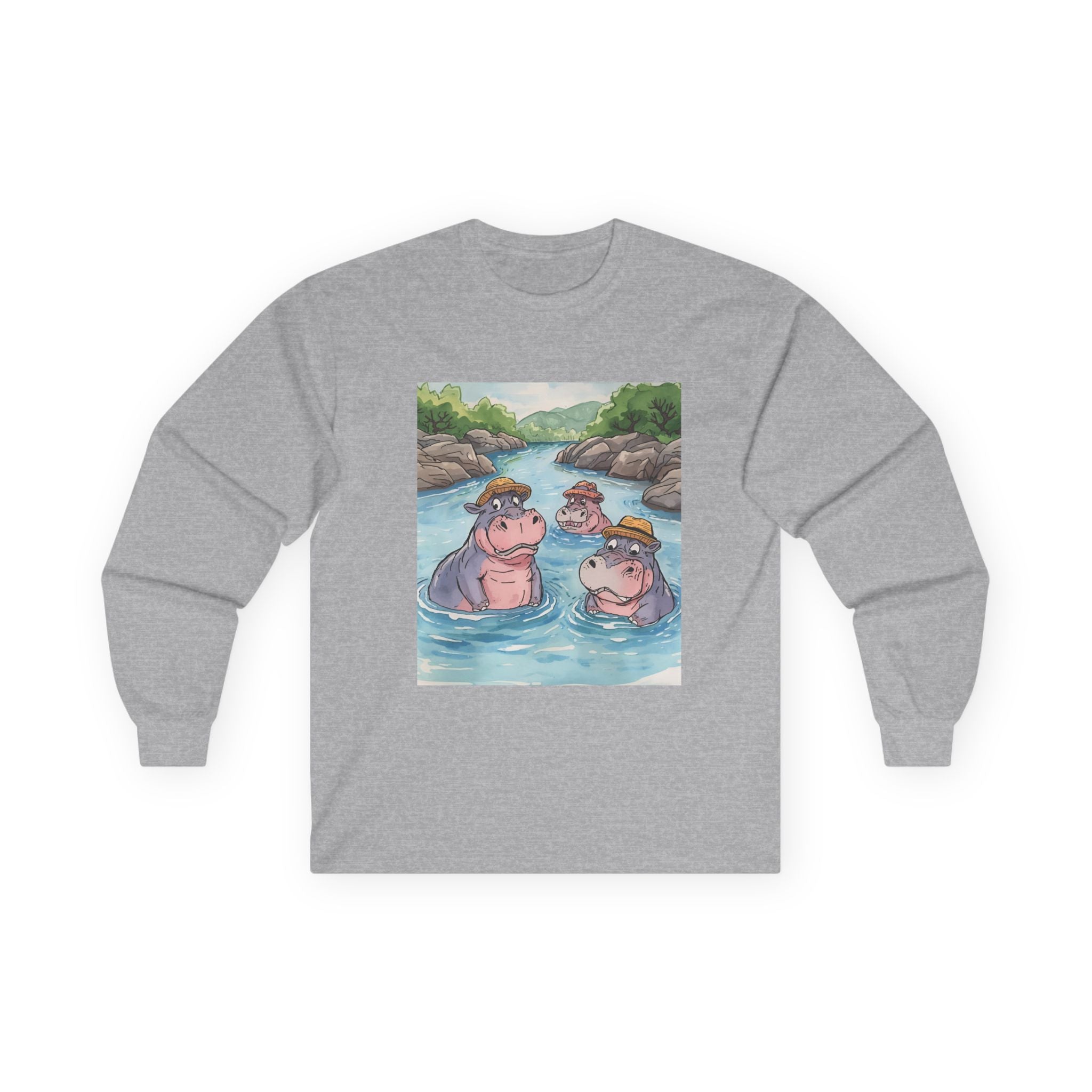 Hippo Cute Unisex Ultra Cotton Long Sleeve Tee