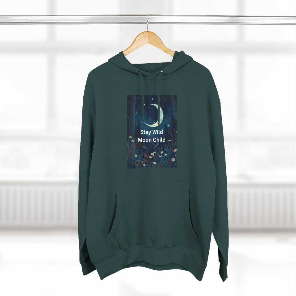 Stay Wild Moon Child Hoodie - Cozy Fleece, Celestial Vibes, Perfect for Nature Lovers, Gifts for All Occasions, Unisex Apparel