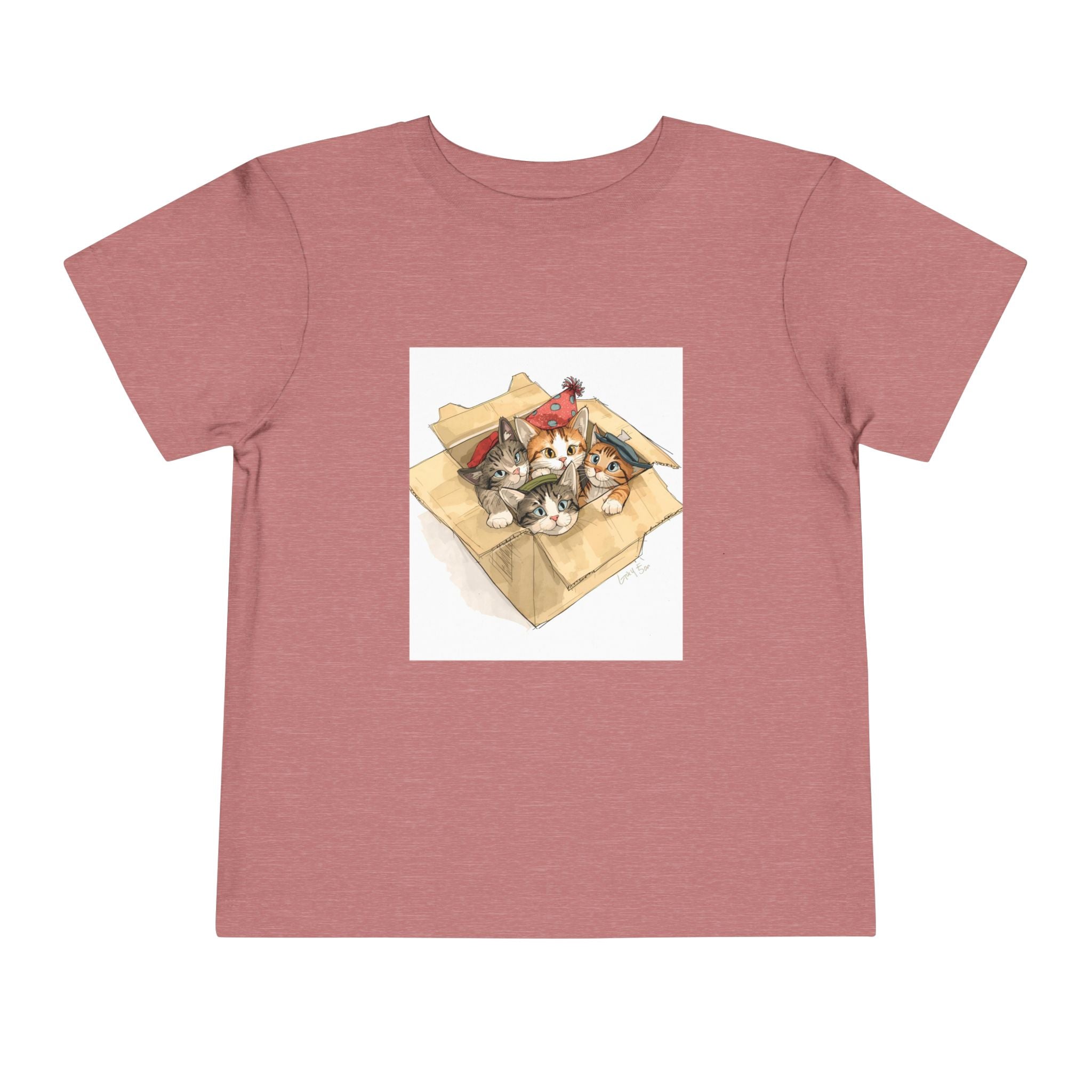 Cute Kittens In Box Toddler Short Sleeve Tee