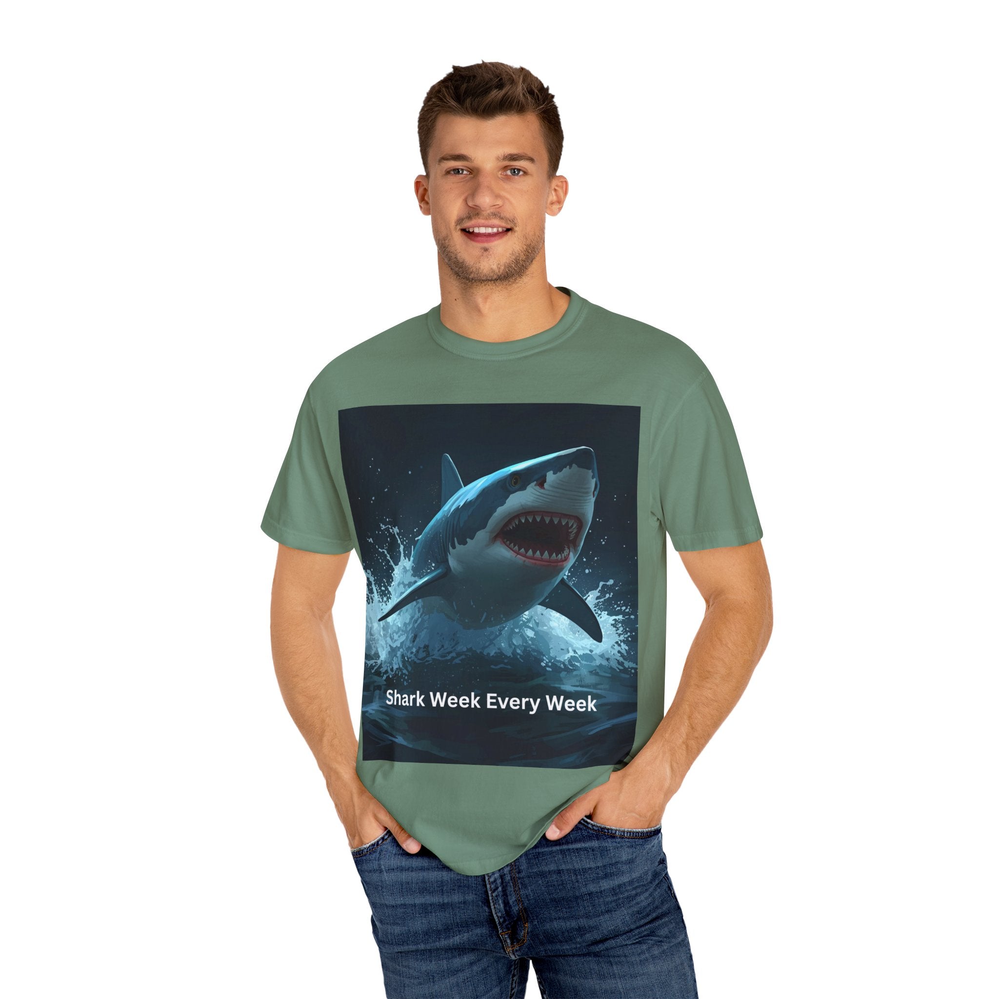 Shark Week T-Shirt, Unisex Casual Tee, Ocean Lover Gift, Summer Apparel, Marine Life Shirt, Beachwear