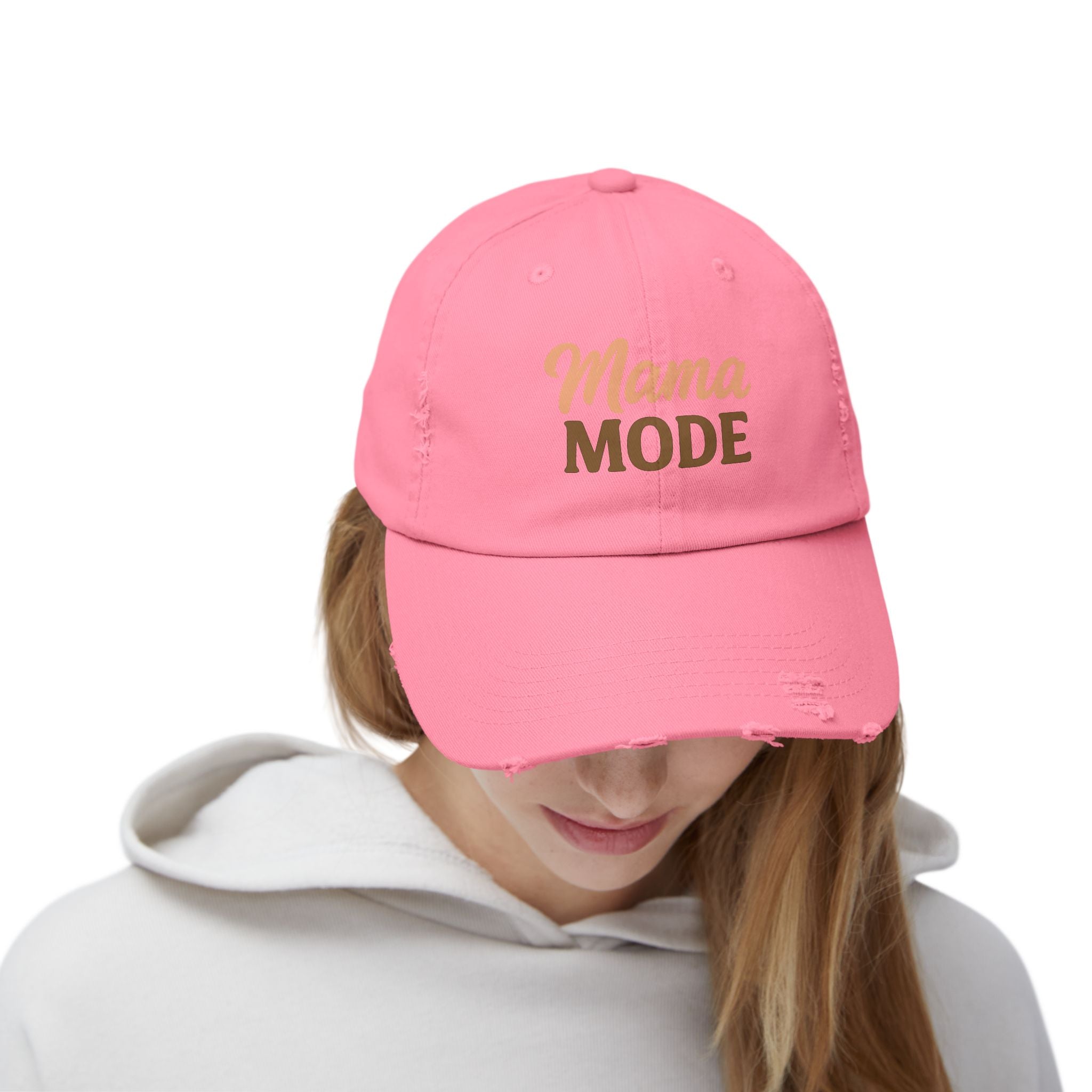 Mama Mode Distressed Cap — Casual Vintage Mom Hat