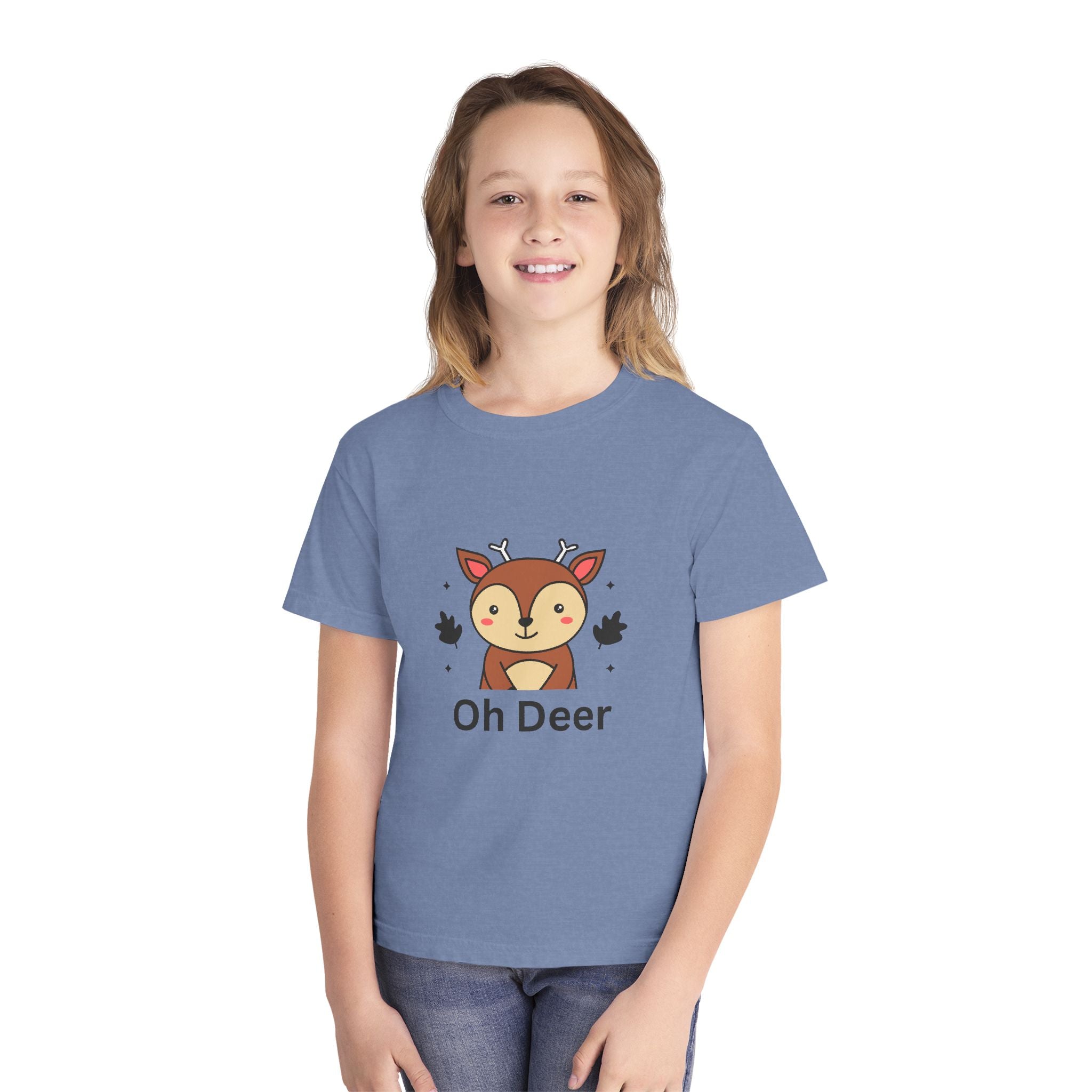 Funny Kids Tee - "Oh Deer" Design, Youth Shirt, Cute Animal Graphic, Perfect Gift for Birthdays, Holidays, or Playtime