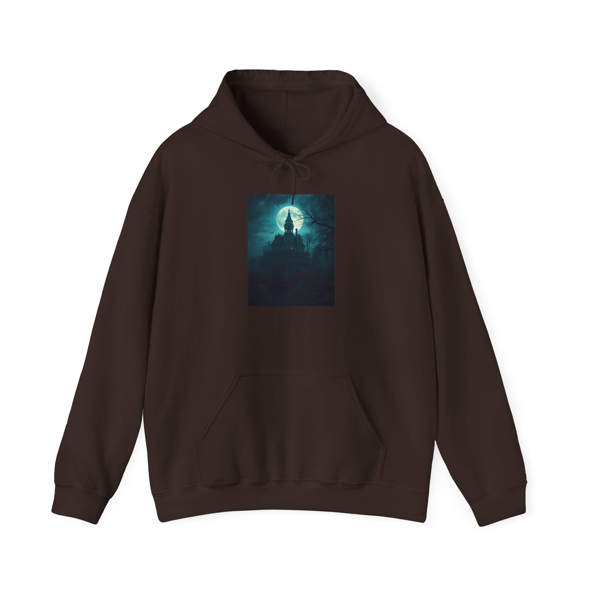 Haunted Moonlight Mystical Nightscape Hooded Sweatshirt - Cozy Casual, Unisex Fashion, Gift Idea, Halloween Apparel, Unique Statement Piece