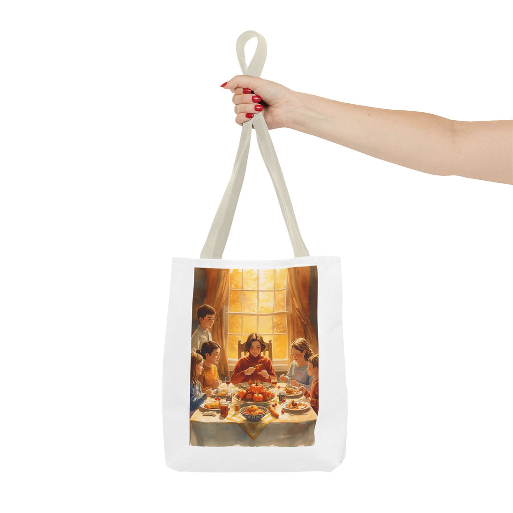Artistic Family Dinner Tote Bag | Unique AOP Design for Gatherings, Picnics, Gifts, Home Decor, Everyday Use