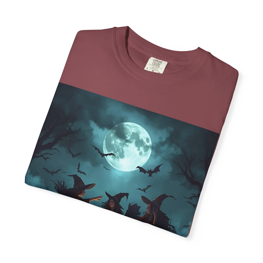 Spooky Halloween Full Moon T-Shirt - Spooky Halloween Top for Fall Celebrations, Casual Wear, Gift for Witches, Unisex Tee, Festive Graphic Shirt