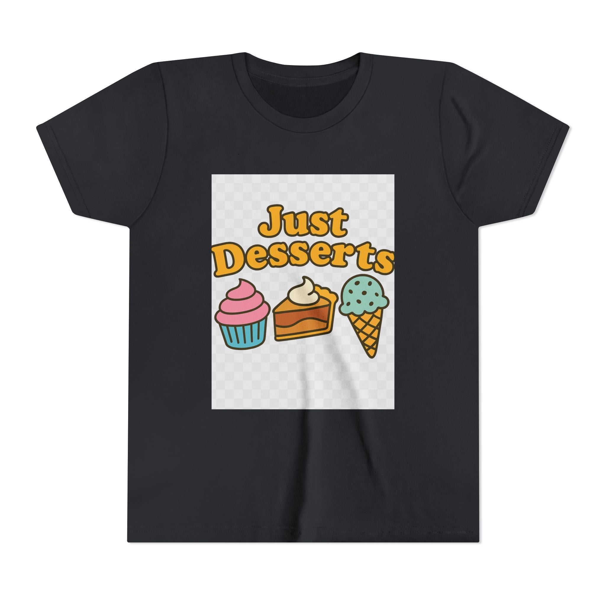 Youth Short Sleeve Tee - Just Desserts Ice Cream and Cupcake Graphic T-Shirt