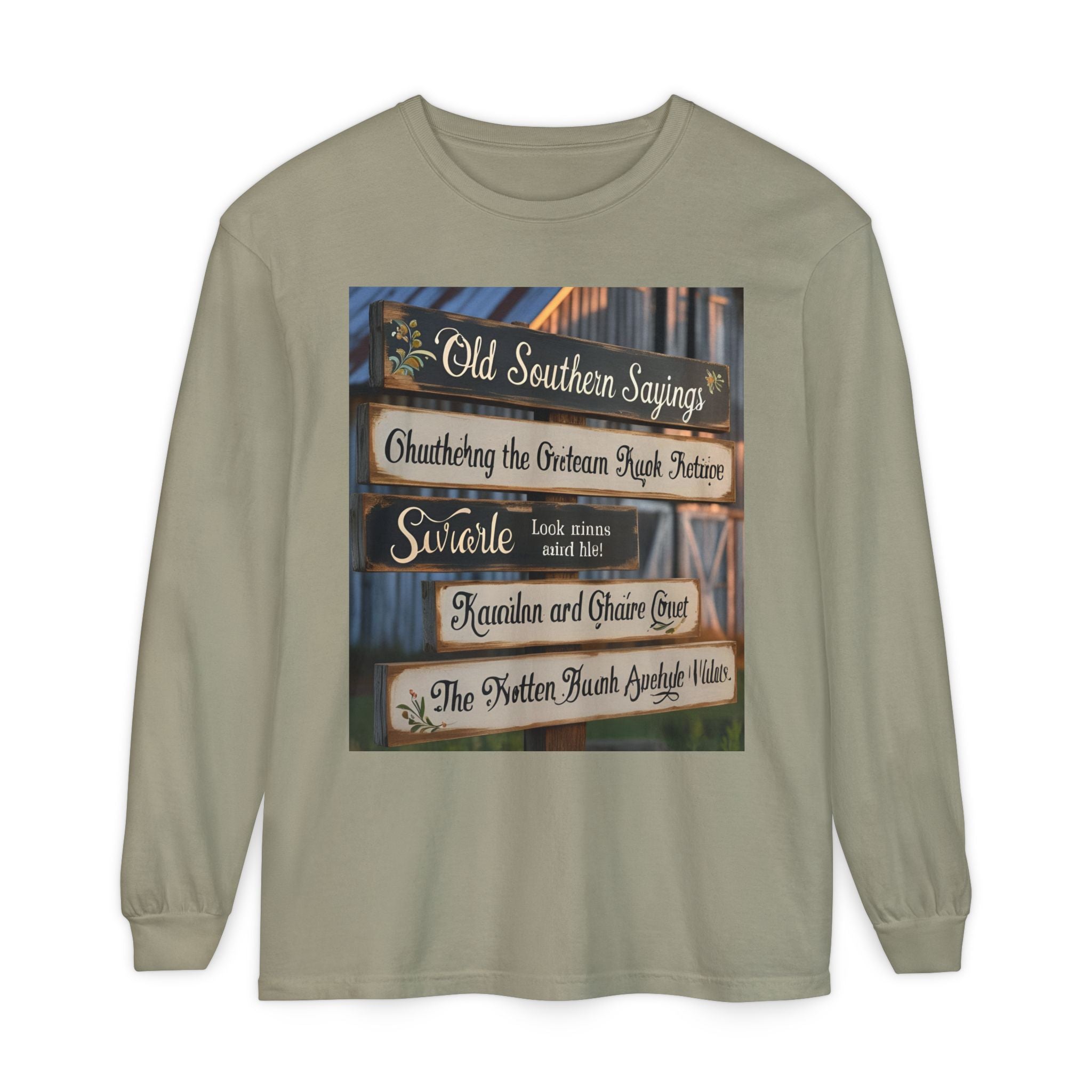Old Southern Saying Crossings Long Sleeve Tee, Casual Wear, Gift for Southerners, Rustic Style Shirt, Unique Southern Culture Apparel