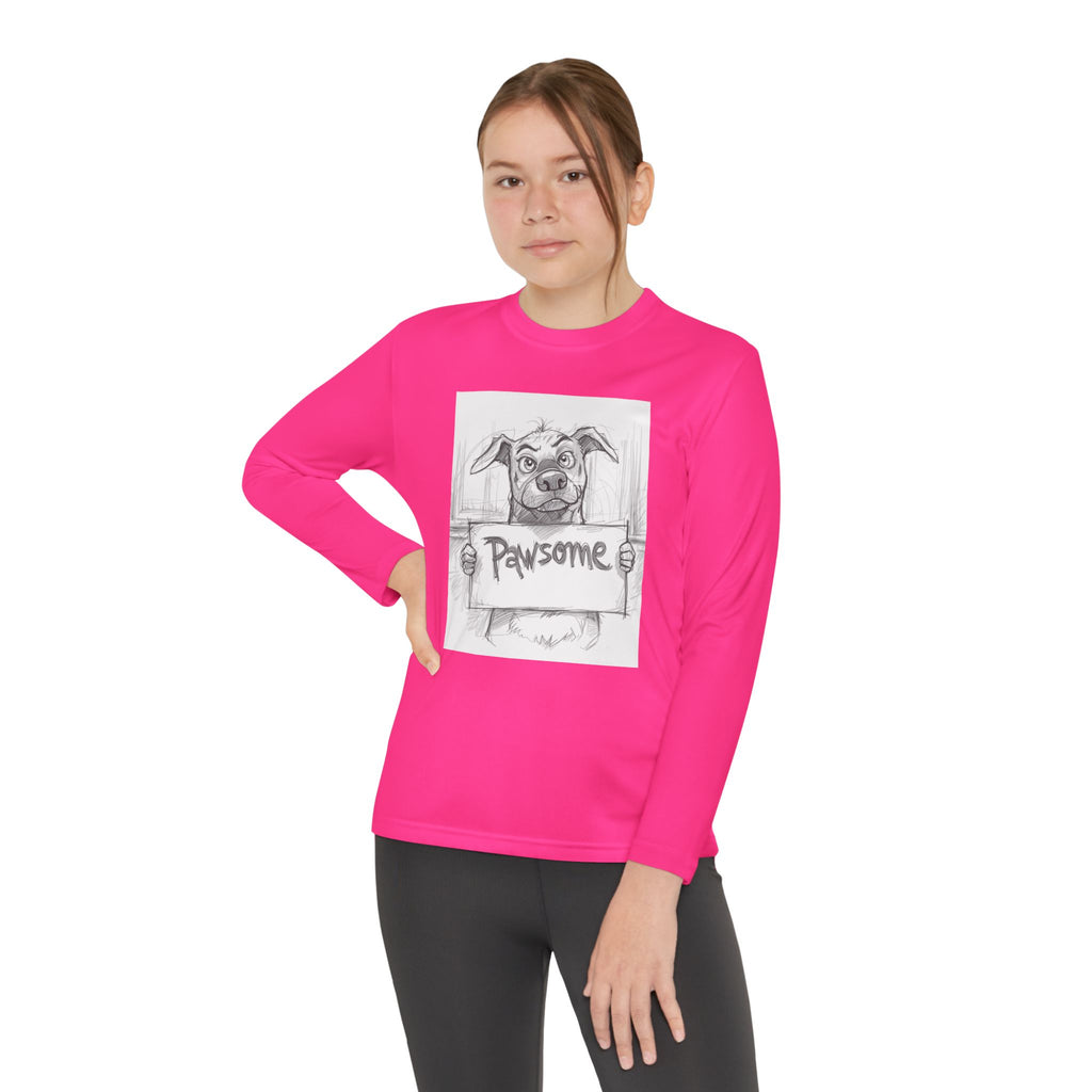 Pawsome Dog Youth Long Sleeve Competitor Tee