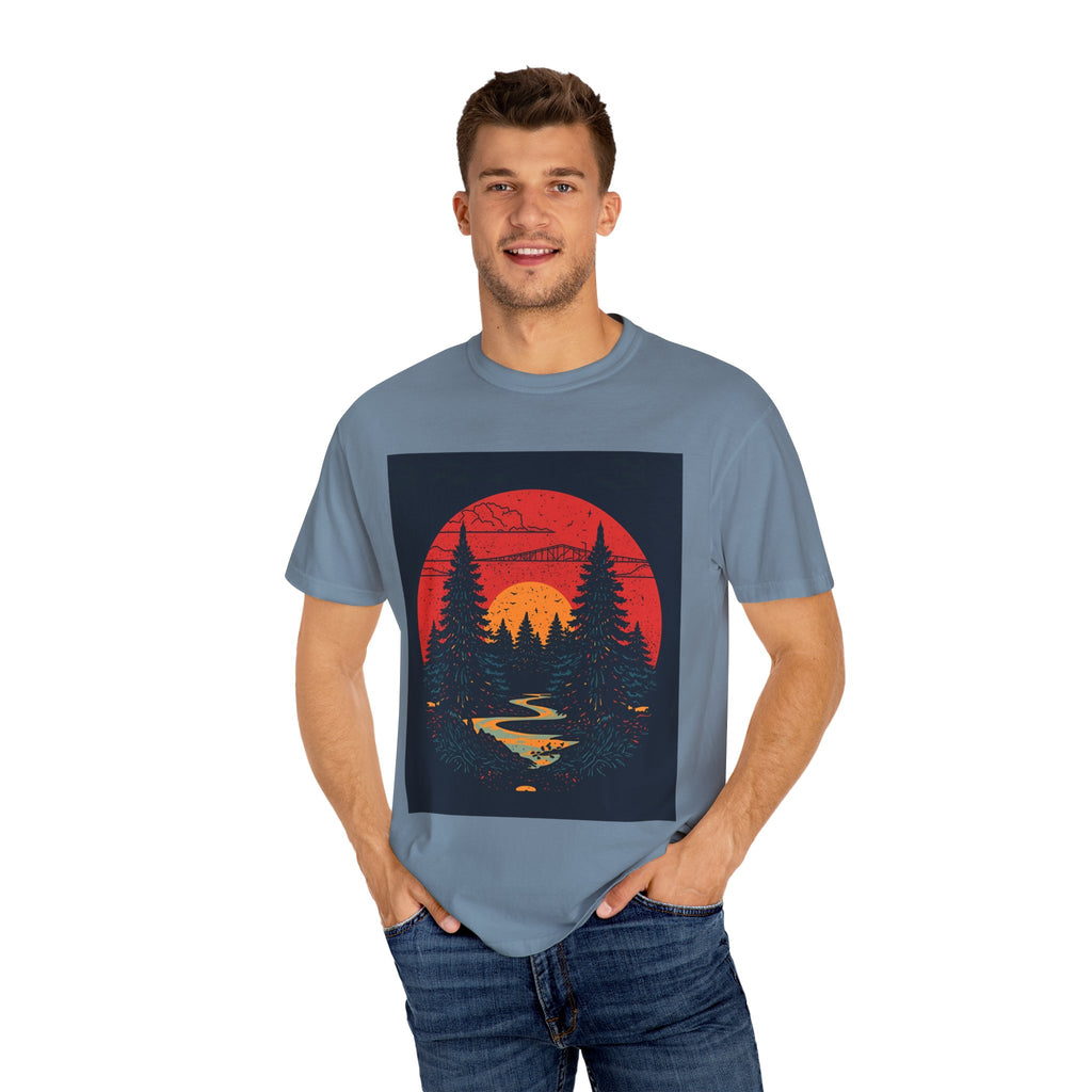 Nature Sunset Unisex T-shirt, Outdoor Adventure Tee, Camping Shirt, Hiking Gear, Mens and Womens Apparel
