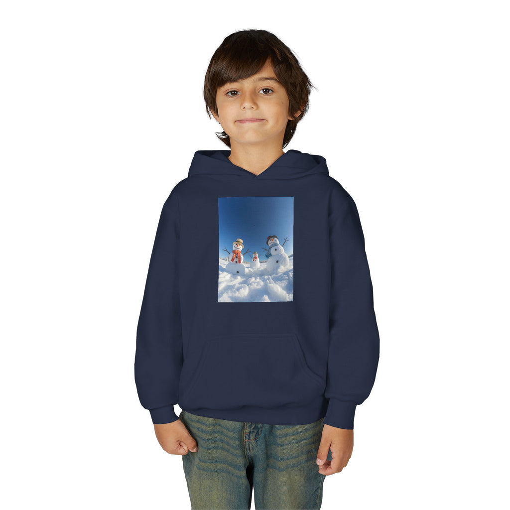 Festive Christmas Snowman Winter Magic Youth Hoodie with Snowman Design, Cozy Kids Sweatshirt, Holiday Gift, Winter Apparel, Cute Kids Clothing, Snow Lovers Hoodie