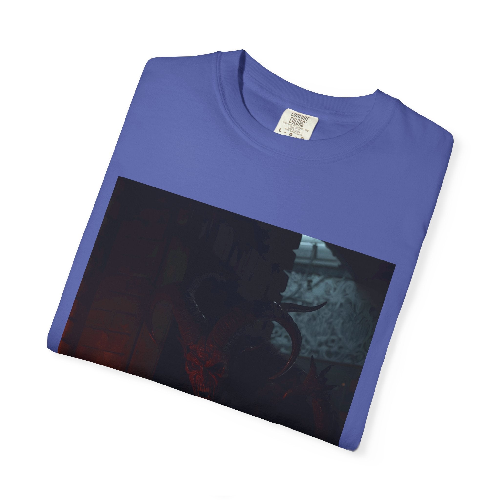 Spooky Halloween Pumpkin Shadow Unisex Garment-Dyed T-shirt