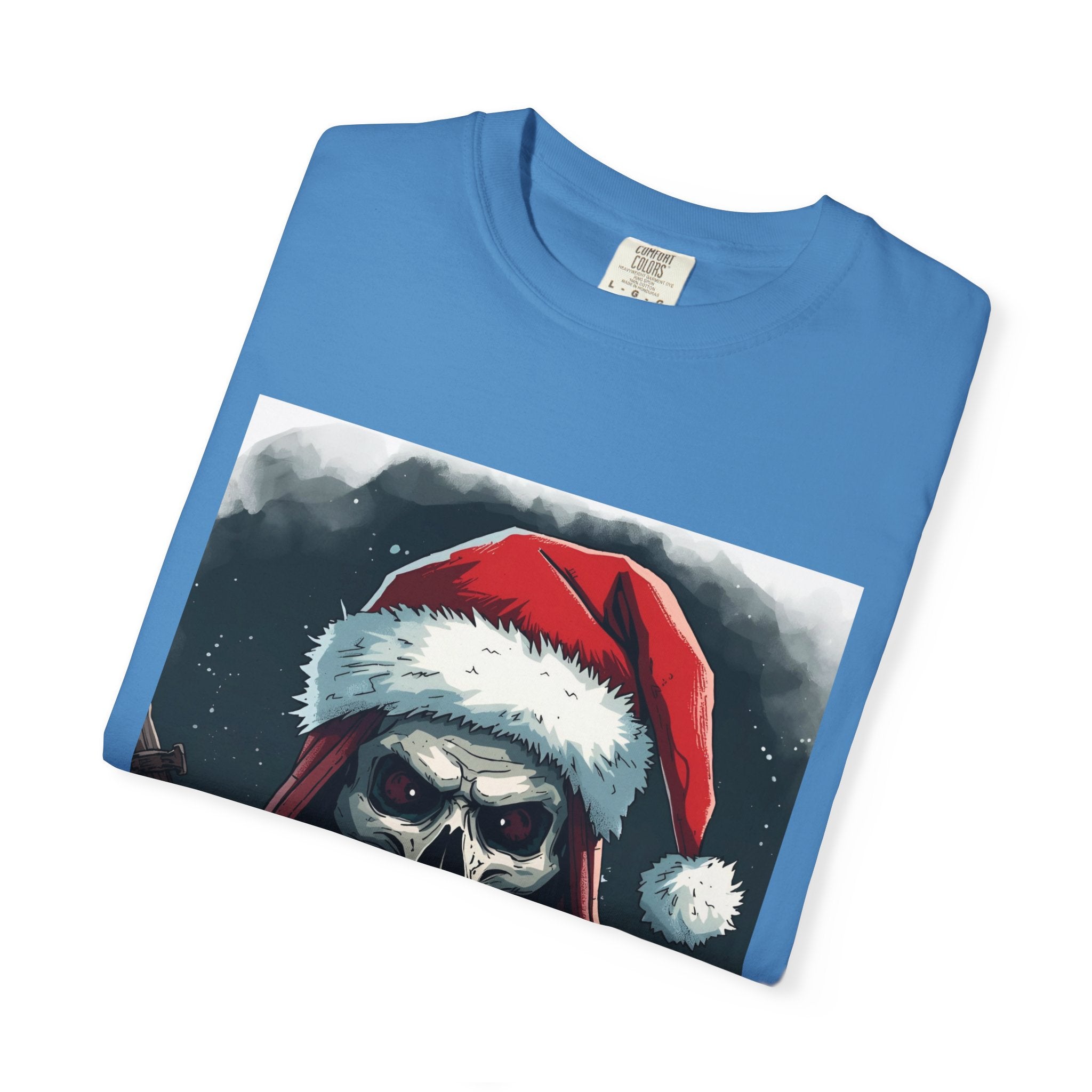 Spooky Santa Skull Graphic T-Shirt - Unisex Holiday Apparel, Christmas Gift, Casual Wear, Graphic Tee, Halloween Shirt