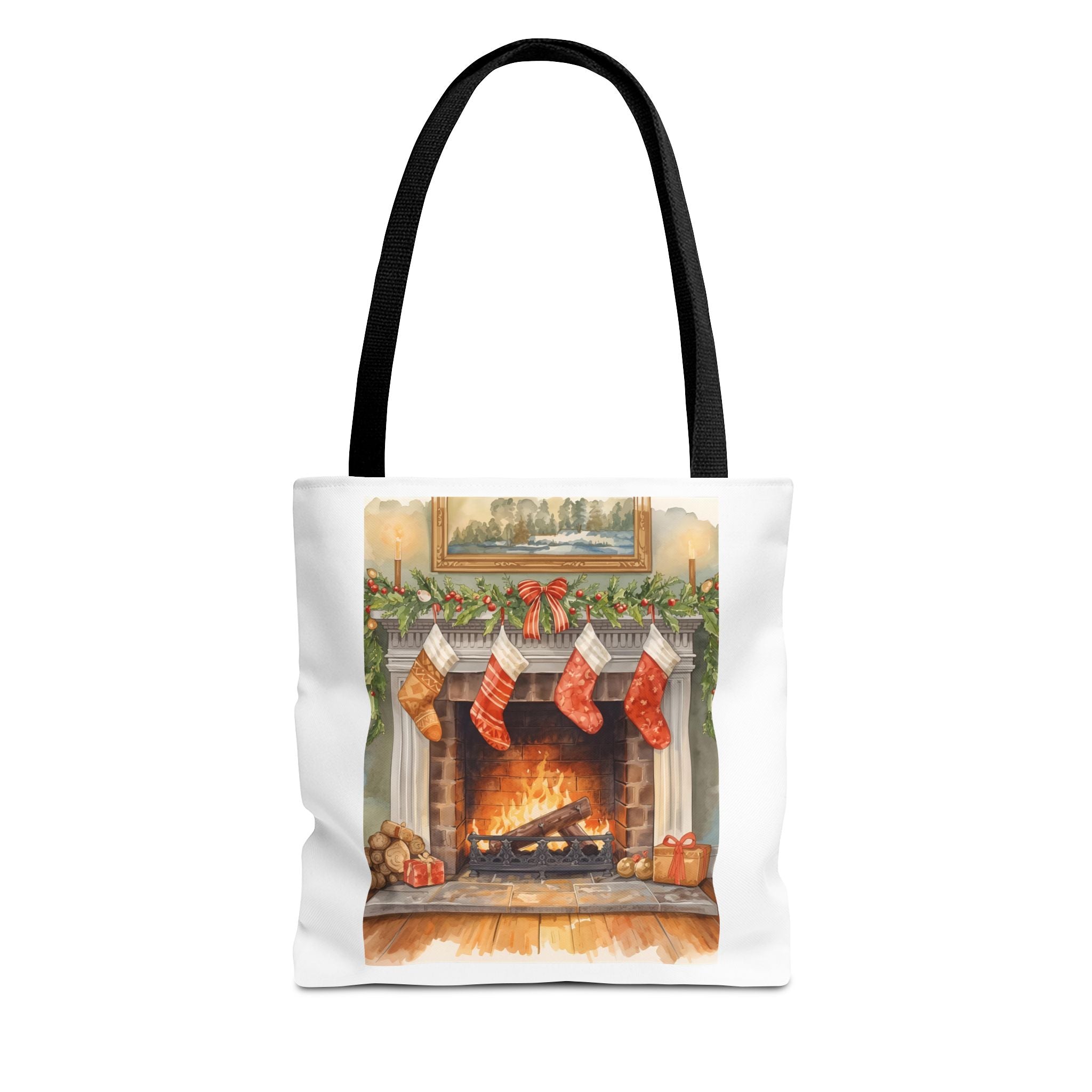 Christmas Stocking Fireplace Tote Bag (AOP)