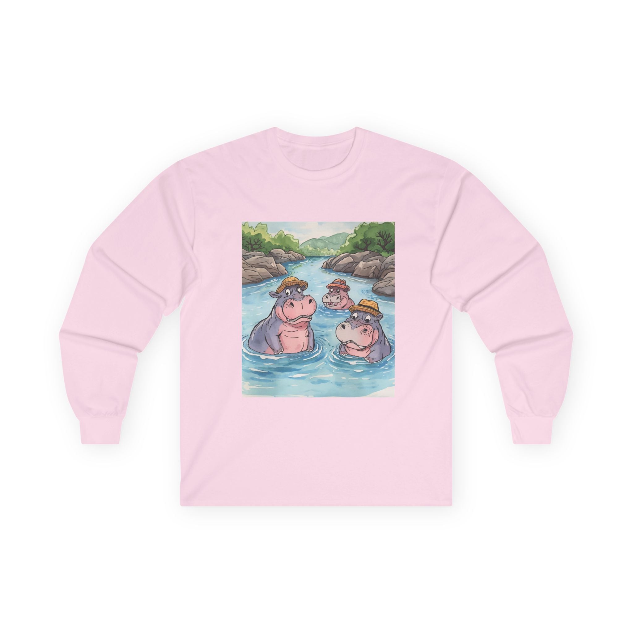 Hippo Cute Unisex Ultra Cotton Long Sleeve Tee