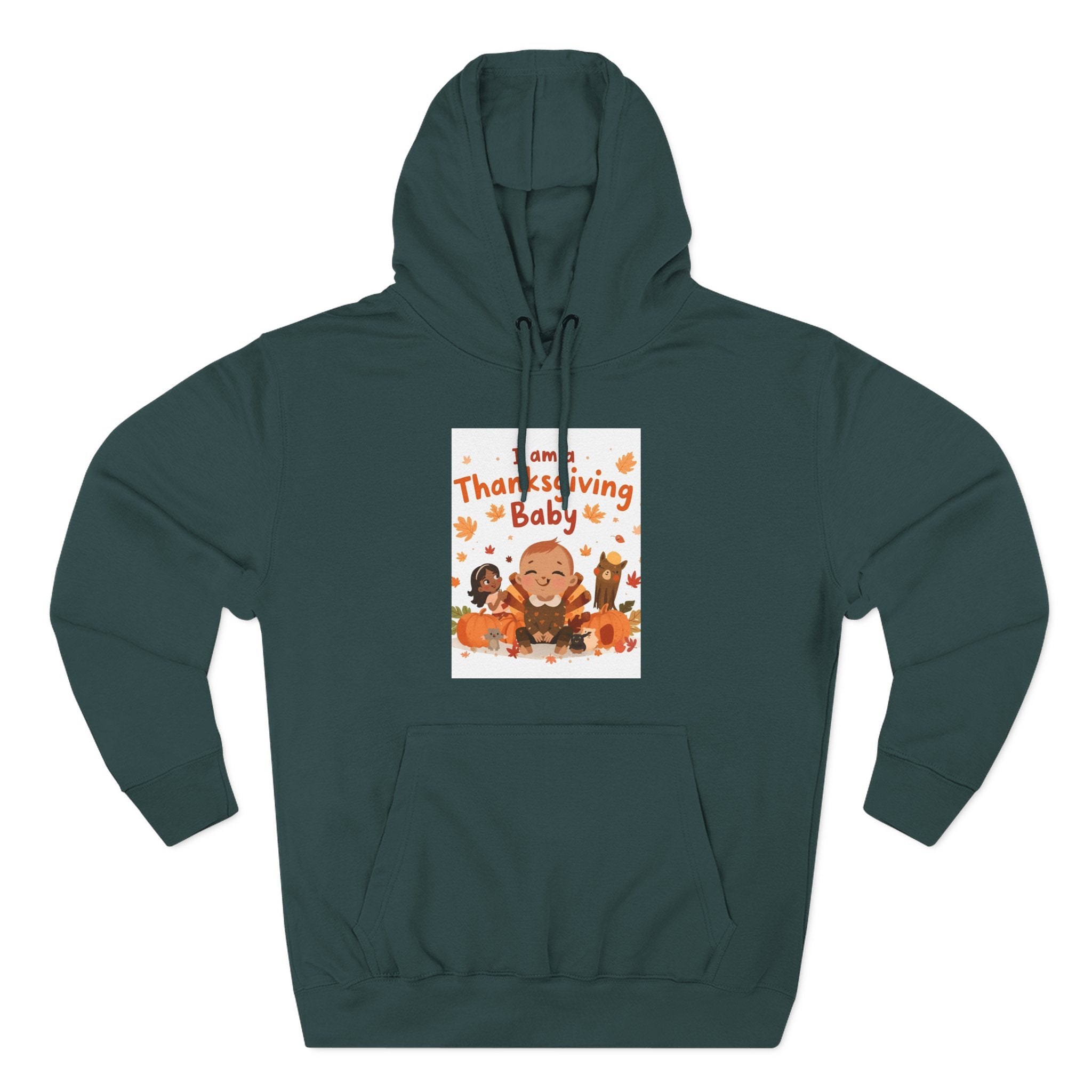 I Am A Thanksgiving Baby Three-Panel Fleece Hoodie