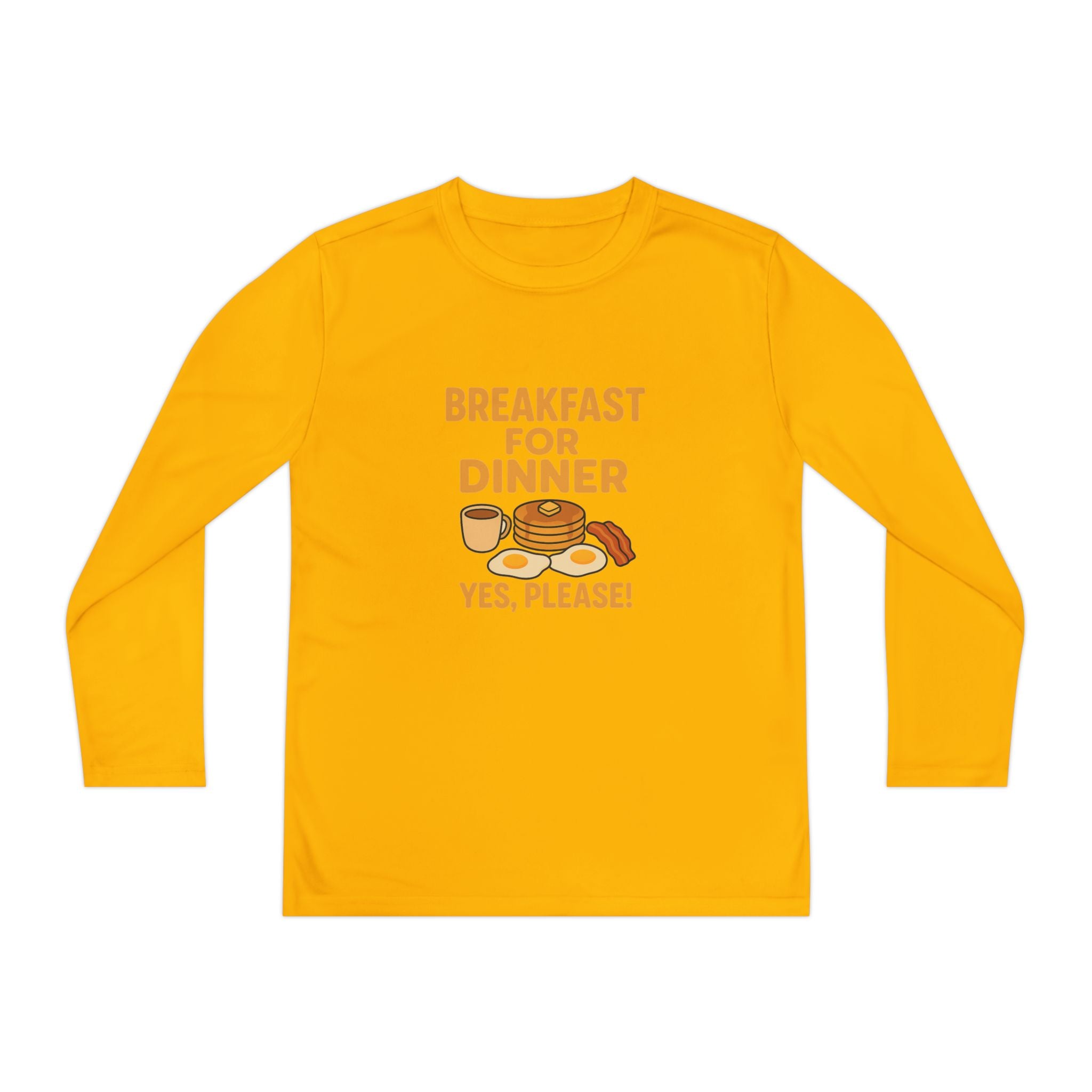 Breakfast For Dinner Youth Long Sleeve Competitor Tee