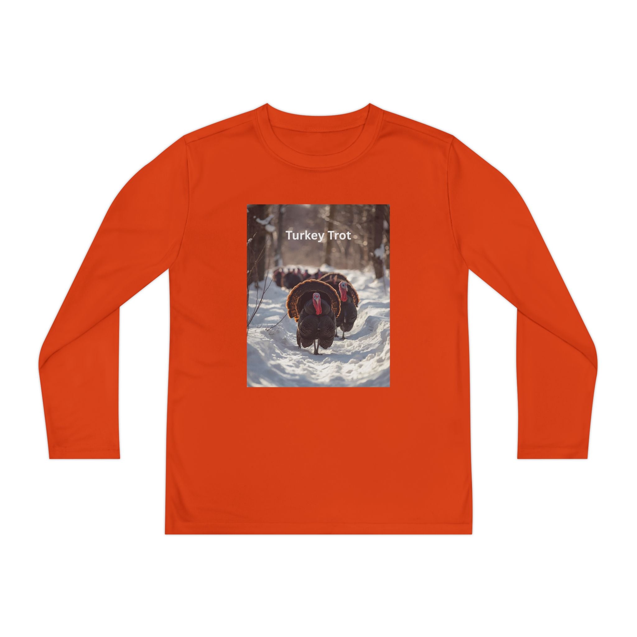 Youth Long Sleeve Turkey Trot Tee, Thanksgiving Shirt, Kids Running Shirt, Fall Apparel, Holiday Graphic Tee, Gift for Young Athletes