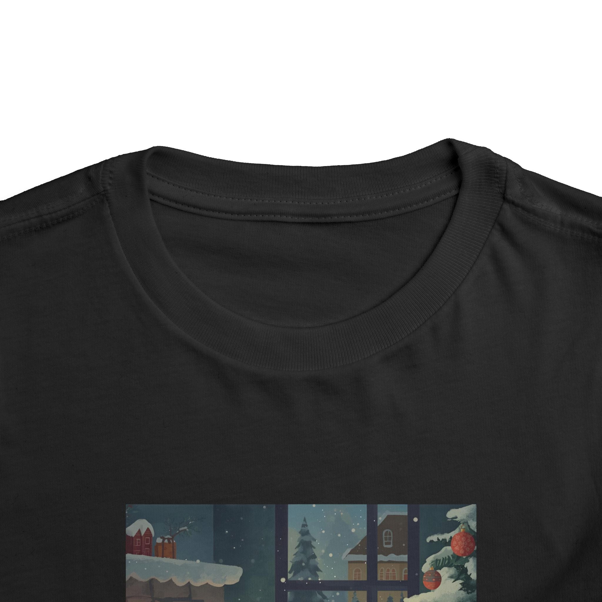 Cute Cat Christmas Festive Toddler Short Sleeve Tee