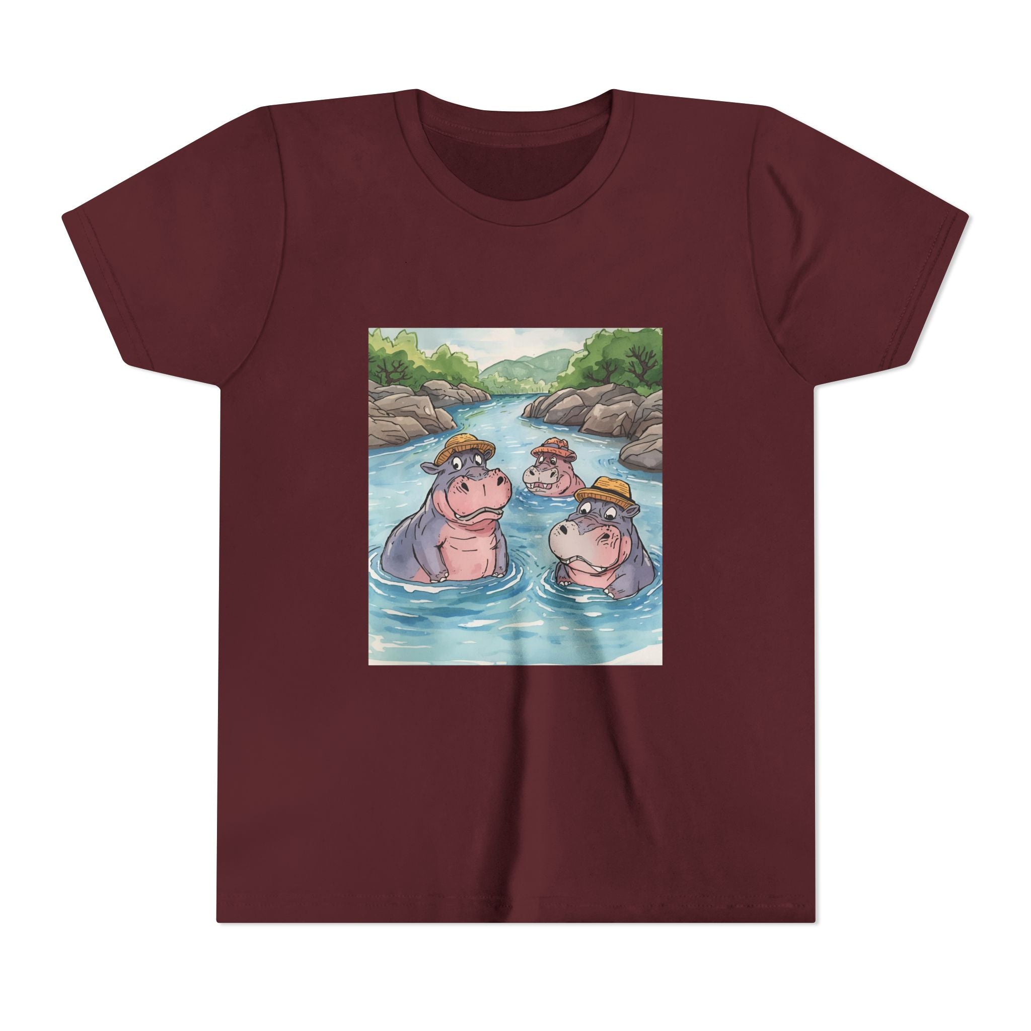 Hippo Cute Youth Short Sleeve Tee